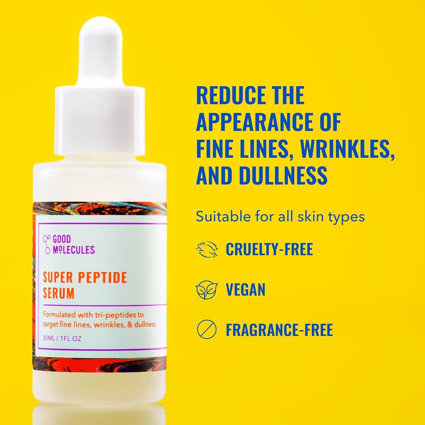 HotGood Molecules Super Peptide Serum - Anti-aging Facial Serum with Peptides and Copper Tripeptides to Plump and Firm - Water-Based Skincare for Face