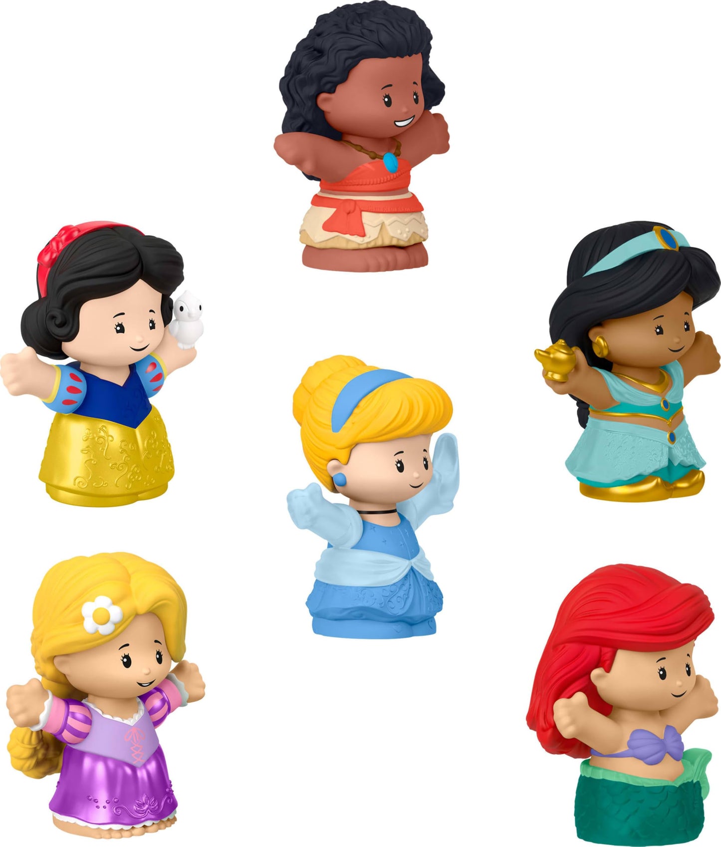 HotFisher-Price Little People Disney Princess, 6 Figures Ages 18+ Months | 6 characters included: Moana, Ariel, Snow White, Rapunzel, Cinderella, Jasmine, toddler-safe plastic