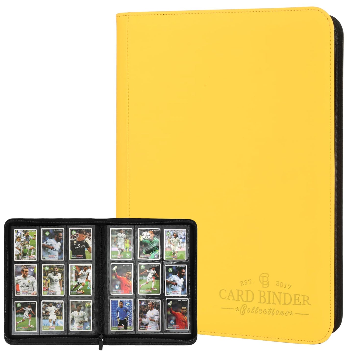 Hot 9 Pocket Card Binder, Premium Zip Trading Card Binder, 540 Double Sided Pocket PU Collection Binder, Collector Album, Card Folder for MTG, TCG, Sports Cards (Black)