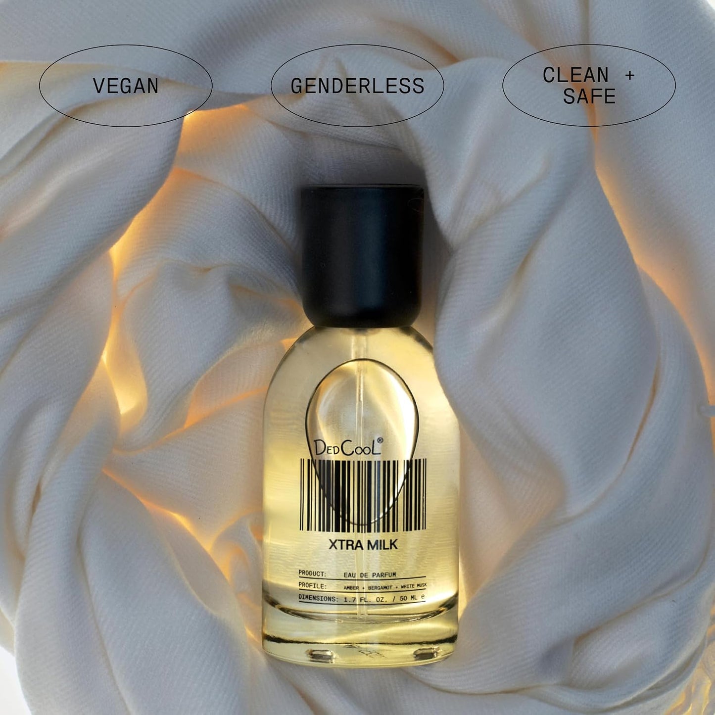 Hot DedCool, Eau de Parfum, Xtra Milk, Clean Unisex Fragrance, 1.7 fl oz | Bergamot, white musk & amber notes, non-toxic & vegan
