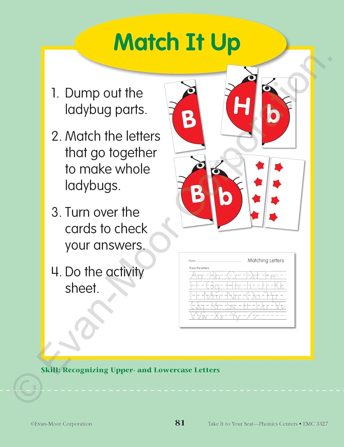Hot Take It to Your Seat Phonics Centers, Grades PreK-K
