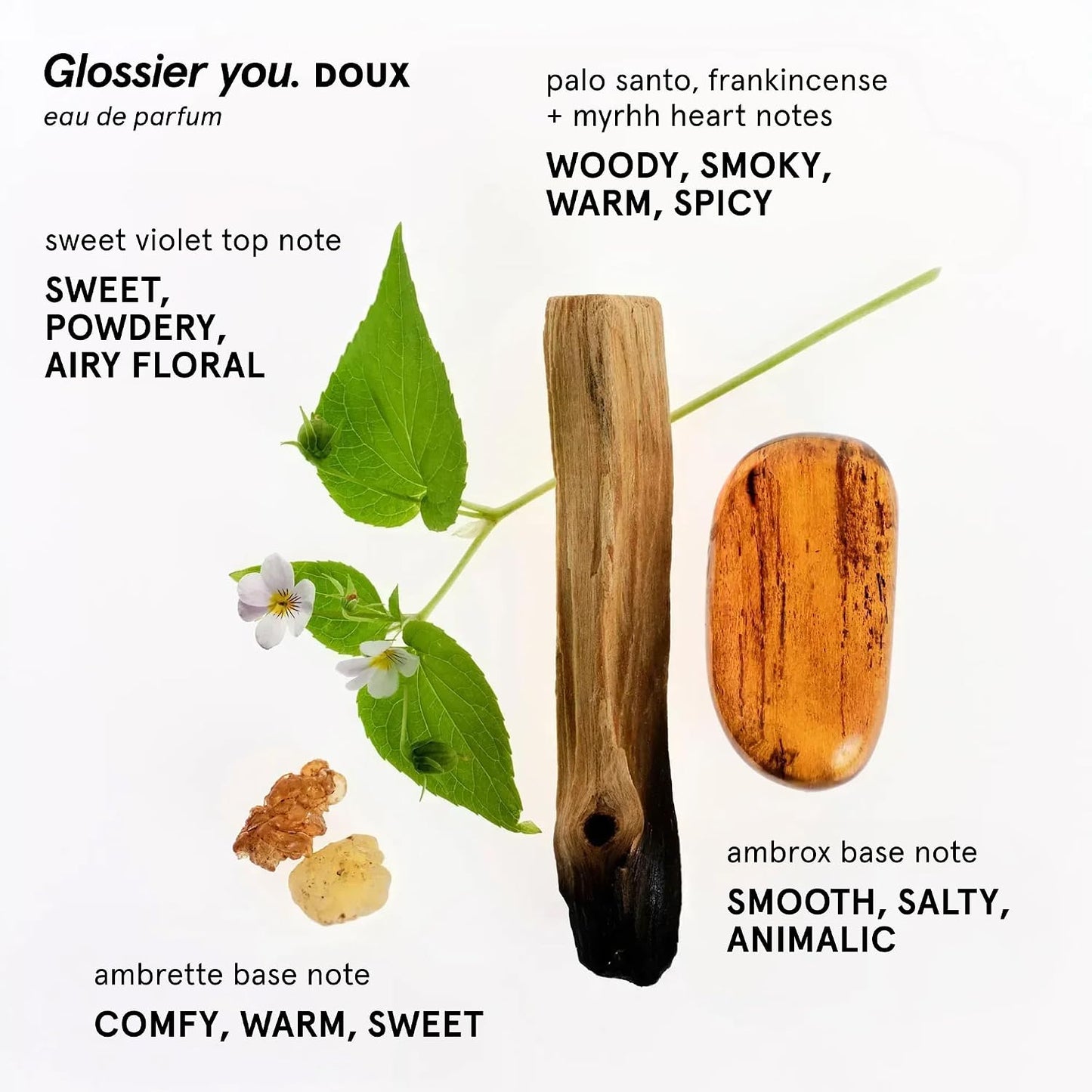 Hot Glossier You Doux Eau de Parfum, Unisex Skin-Scent Enhancer, 8 ml | Earthy Woody, Sweet Violet, Palo Santo & Ambrox Base Notes, Smells Different on Everyone, Layer & Mix to Match Your Mood