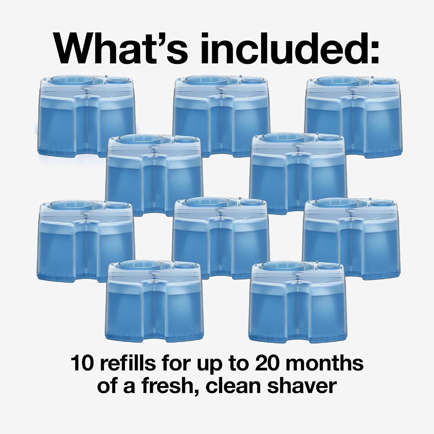 HotBraun Clean & Renew Refill Cartridges CCR, Replacement Shaver Cleaner Liquid Solution for Clean&Charge System, Pack of 10