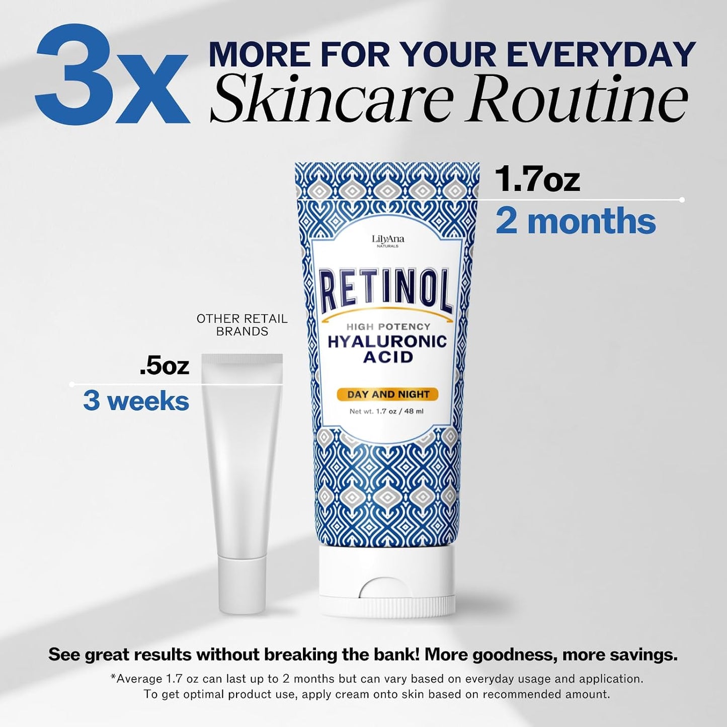HotLilyAna Naturals Anti Aging Retinol Face Cream for Women – Wrinkle & Neck Cream for Firming, Retinol Moisturizer for Face with Hyaluronic Acid, Hydrating Night Cream for Fine Lines, Collagen Boost