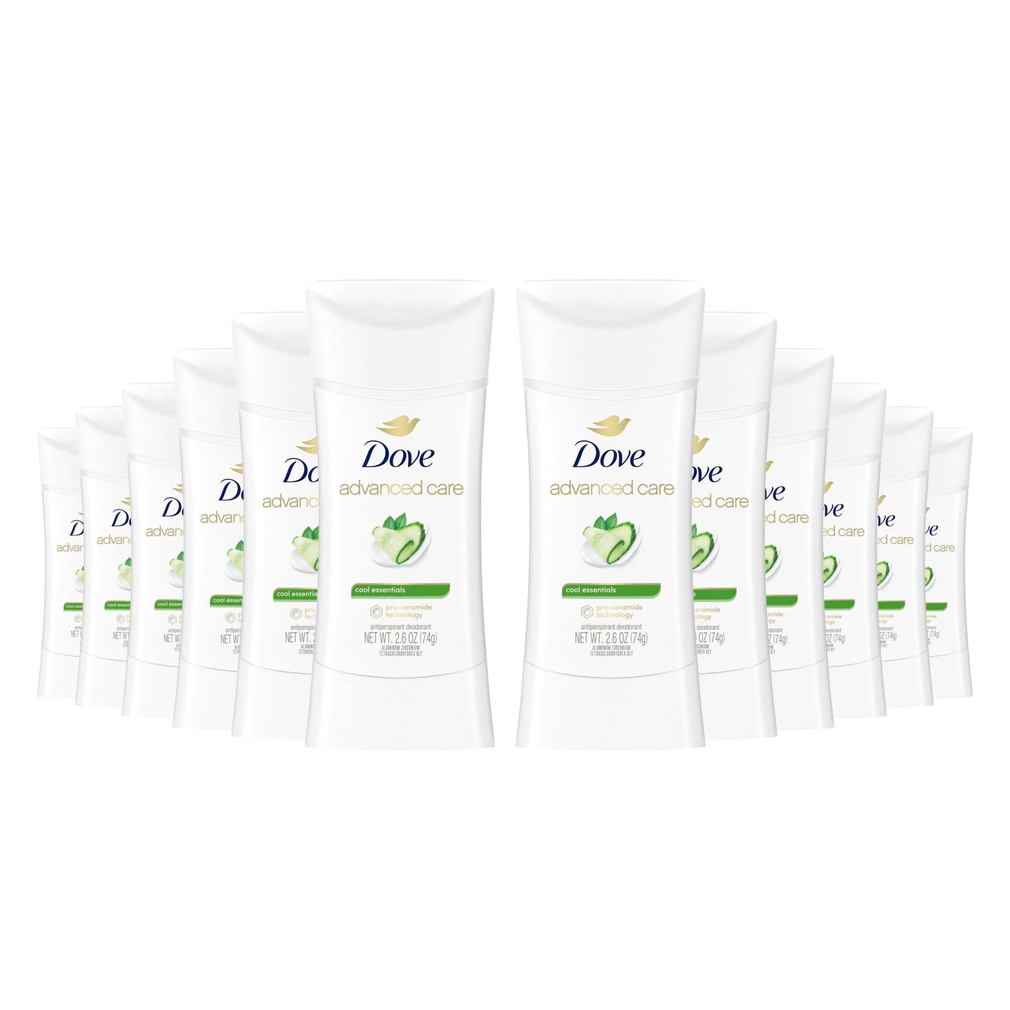 HotDove Advanced Care Antiperspirant Deodorant Stick Cool Essentials 4 ct for helping your skin barrier repair after shaving 72 hour odor control and sweat protection with Pro Ceramide Technology 2.6 oz