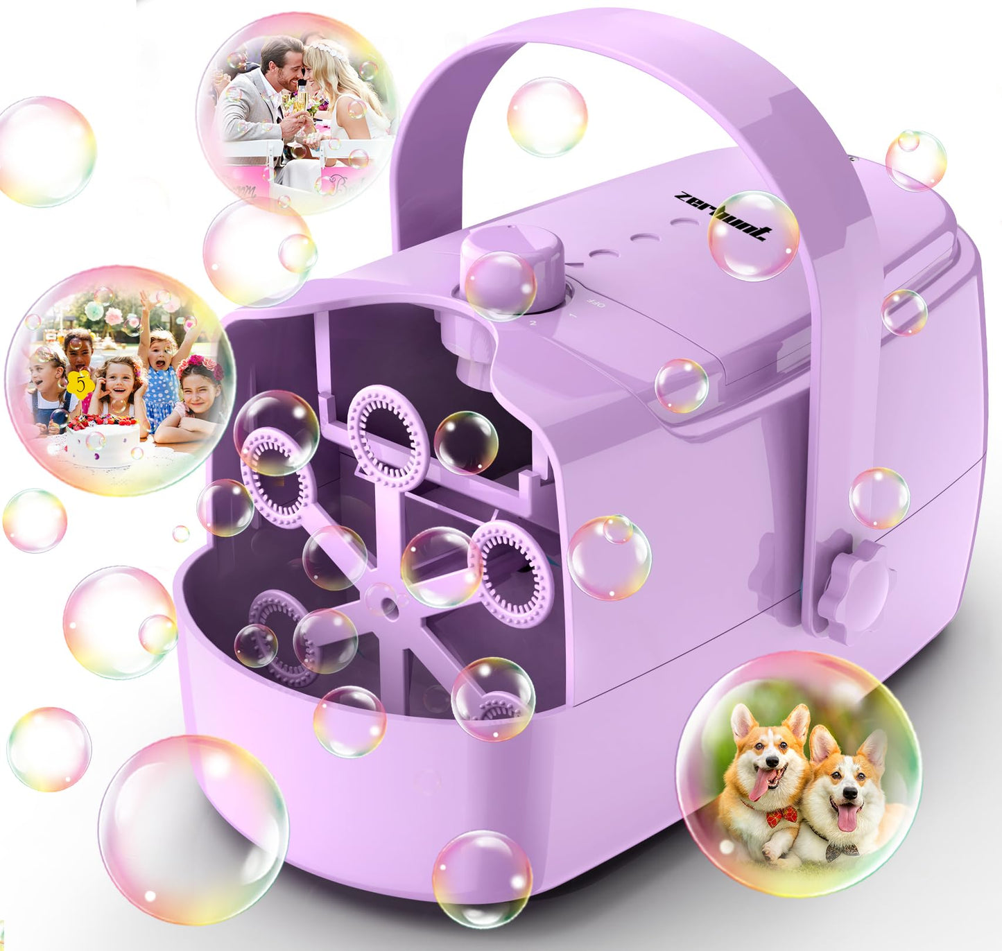 HotZerhunt Durable Bubble Machine for Party: 3 Power Modes for Non-Stop Fun - 18000+ Bubbles Per Minute High Output 30 Mins Bubbles per Refill - Kids Safe Auto-Stop for Outdoor Backyard Birthday