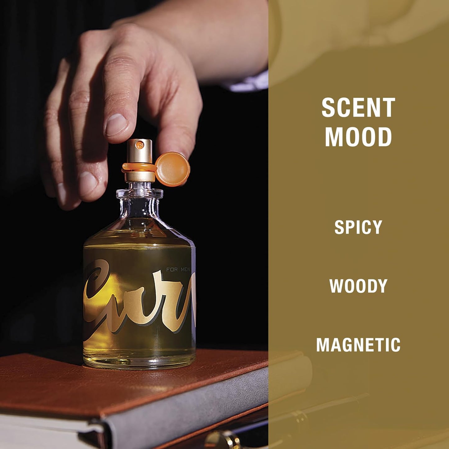Hot Curve Men's Cologne Fragrance Spray, Spicy Wood Magnetic Scent for Day or Night, 6.8 Fl Oz