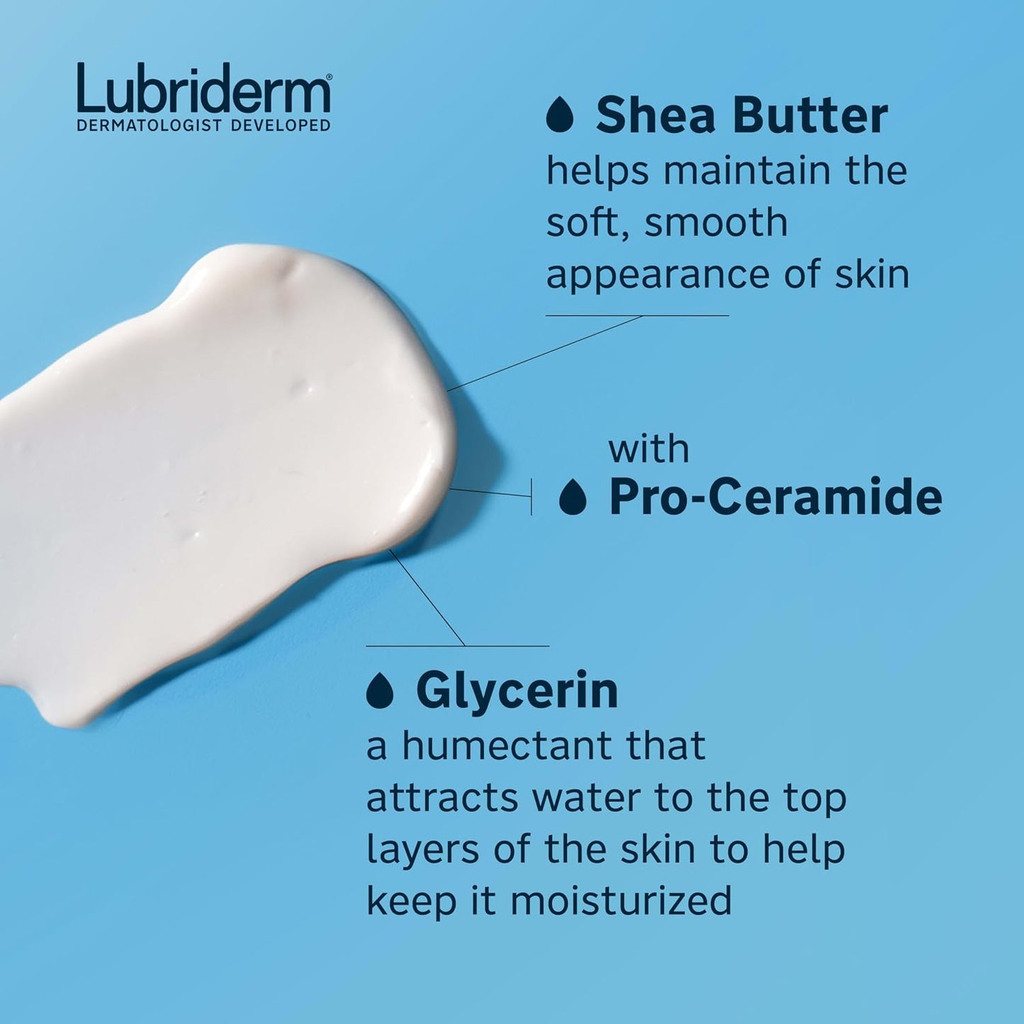 HotLubriderm Daily Moisture Body Lotion + Pro-Ceramide, Body Lotion for Dry Skin, Shea Butter, Glycerin, Lightly Scented Hand Lotion, Non-Greasy 24-Hour Moisturizer, Paraben & Dye Free, 24 Fl Oz