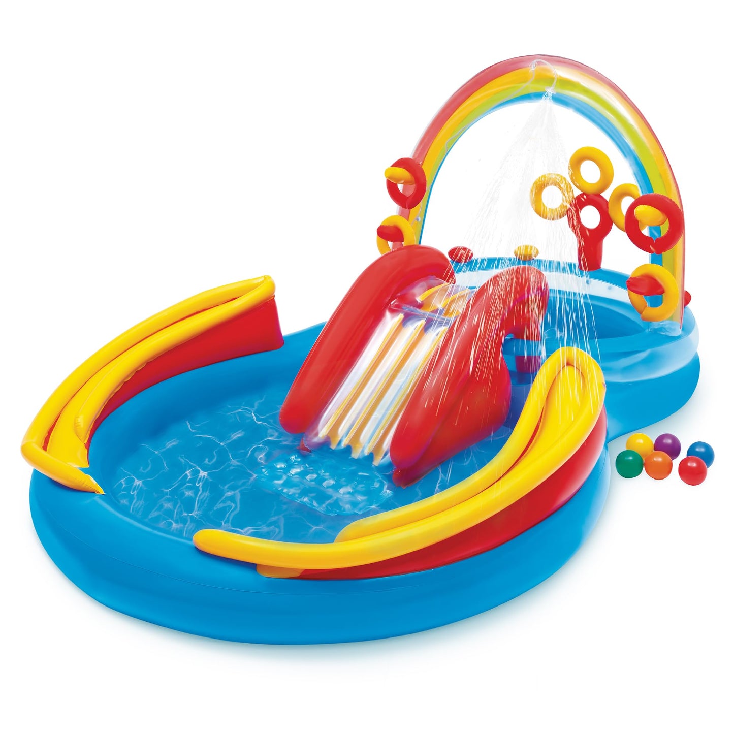 Hot Intex 96" x 78" x 28" Inflatable Jungle Adventure Play Center Spray Kiddie Pool - Backyard Kids Water Slide, Outdoor Blow-Up Splash Pad for Toddlers