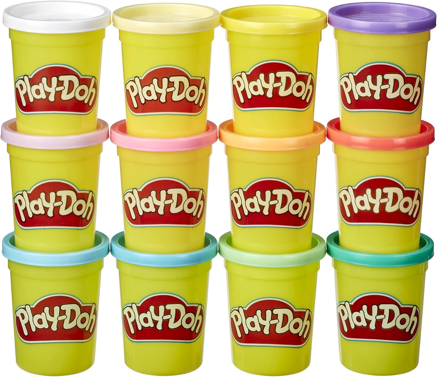 HotPlay-Doh Pastel Colors Bulk 12-Pack of 4-Ounce Cans, Party Favors, Kids Arts & Crafts, Back to School Gifts & Prizes, Preschool Toys, Ages 2+ (Amazon Exclusive)