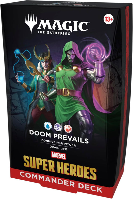 Hot Magic: The Gathering | Marvel Super Heroes Commander Deck - Doom Prevails (100-Card Deck + Accessories)
