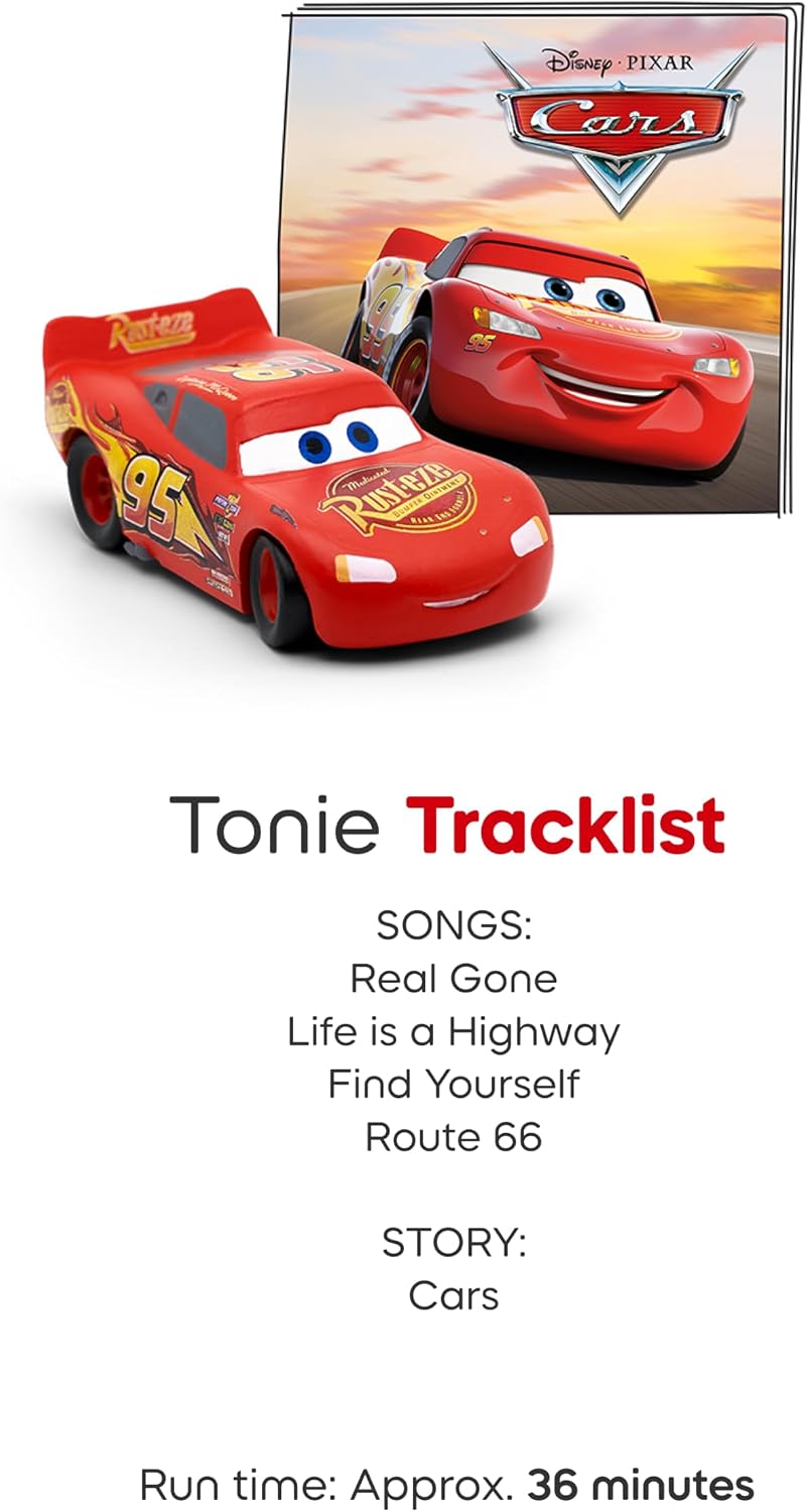 HotToniebox 2 Audio Player Disney Bundle for Kids 3+ with Lightning McQueen, Simba, Winnie The Pooh, and Baloo - Sky Blue
