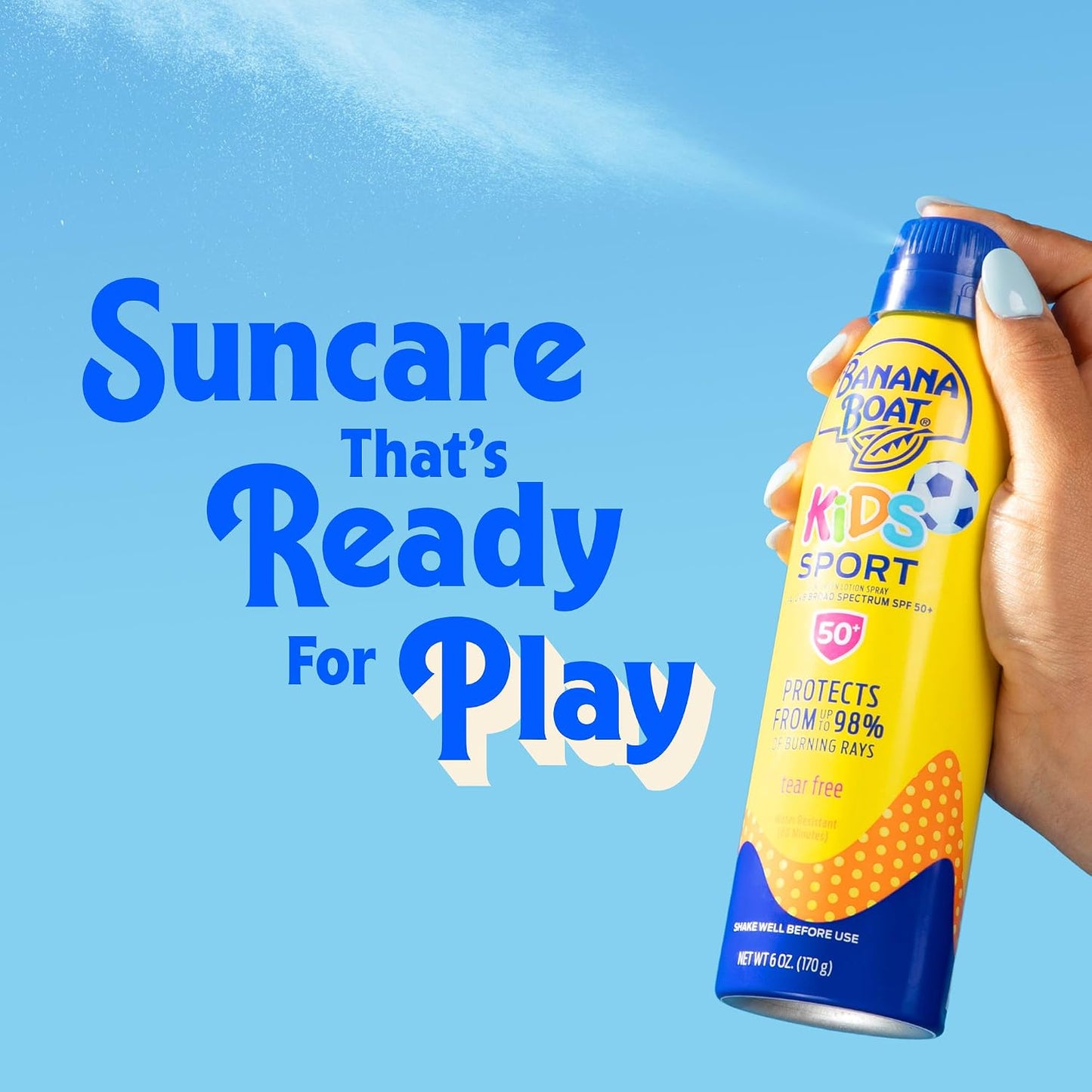 HotBanana Boat Sport Kids Sunscreen Spray SPF 50, Twin Pack | Spray Sunscreen for Kids, Childrens Sunblock SPF 50, Oxybenzone Free, 6oz each