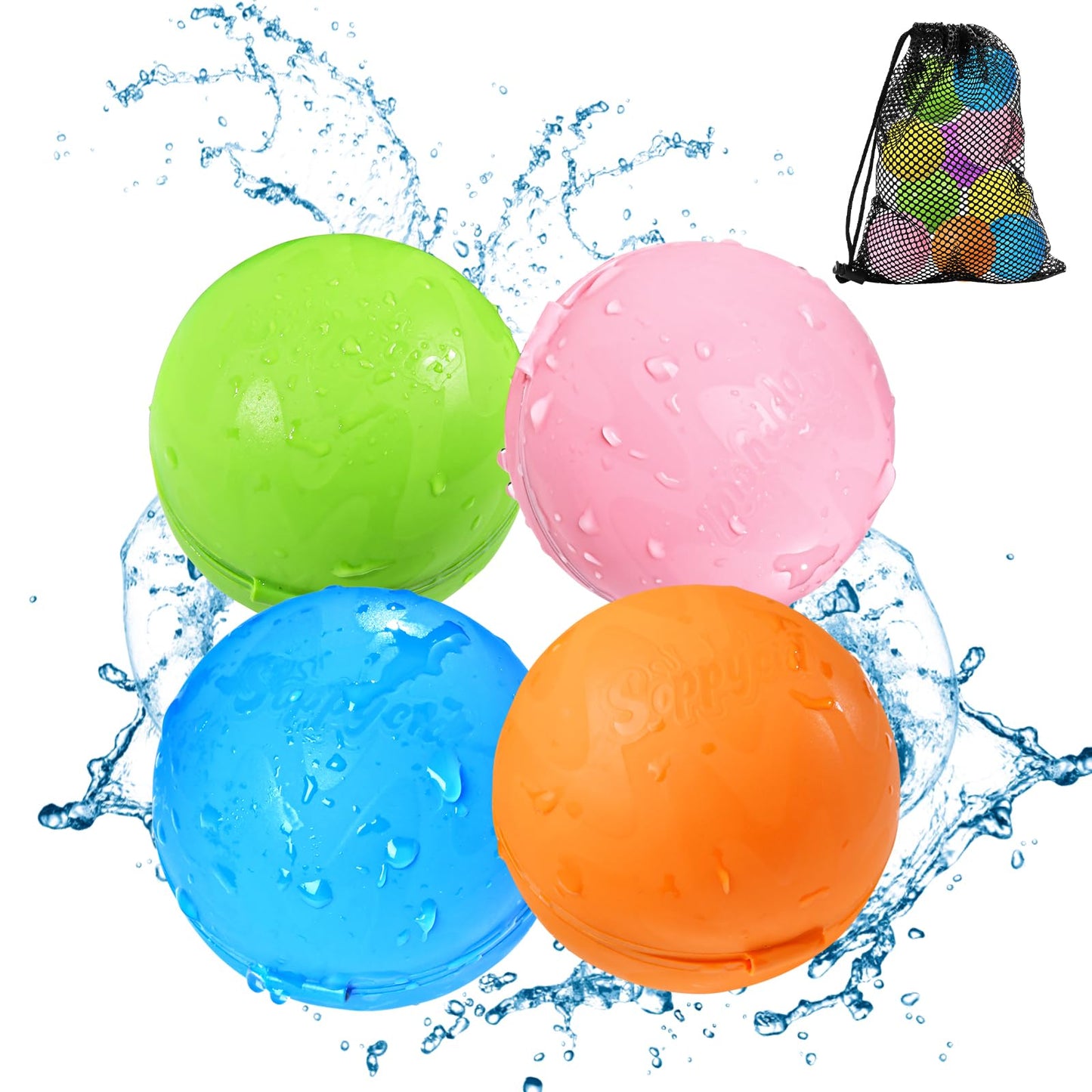 Hot Tlitlimom 16Pcs Reusable Water Bomb Balloons, Pool Beach Toys for Kids ages 3-12, Summer Toy Water Toy for and Girls, Outdoor Activities Water Games Toys Self Sealing Water Splash Ball for Fun