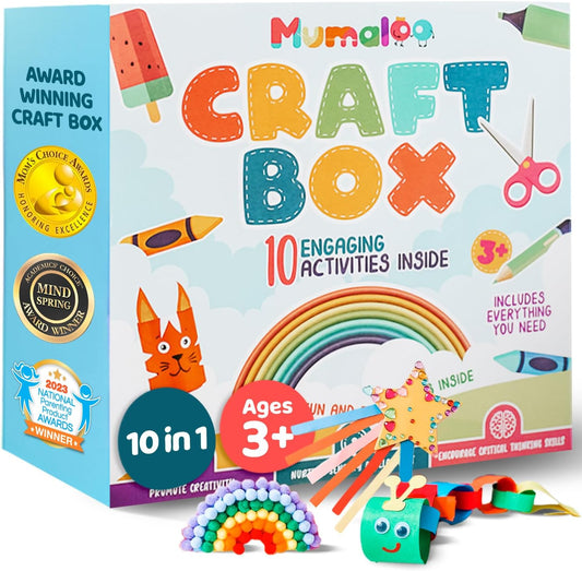 Hot Mumaloo Arts and Crafts Kit for Kids – 10 Projects Ages 4–8 | No-mess craft box for girls & boys | Preschool homeschool art supplies | Educational gift | 3 4 5 6 7 8 year old toddler