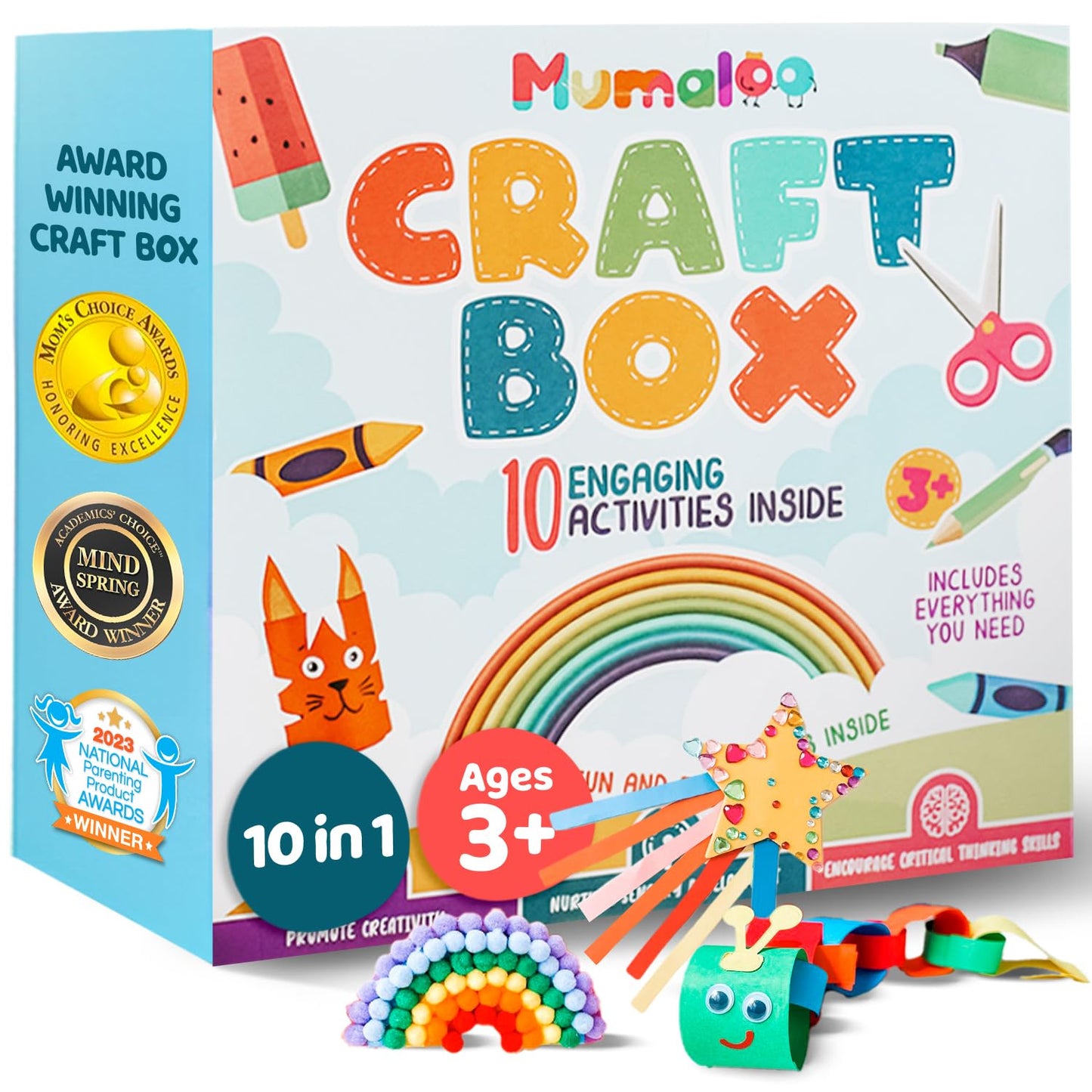 Hot Mumaloo Arts and Crafts Kit for Kids – 10 Projects Ages 4–8 | No-mess craft box for girls & boys | Preschool homeschool art supplies | Educational gift | 3 4 5 6 7 8 year old toddler