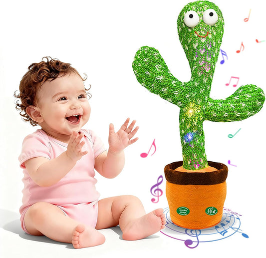 HotHunfur Interactive Baby Toys Dancing Talking Cactus Toy,Funny Gift for Infant, Singing Record Repeat What You Say Light Up Toy for Toddler Boy Girl (Volume Adjustment)