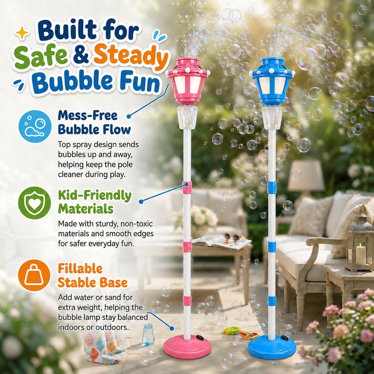 Hot 2Pack Bubble Machine for Kids, Rechargable Bubble Maker Bubble Toys with Light, Outdoor Battery Bubbles Blower Machine for Wedding Birthday Party