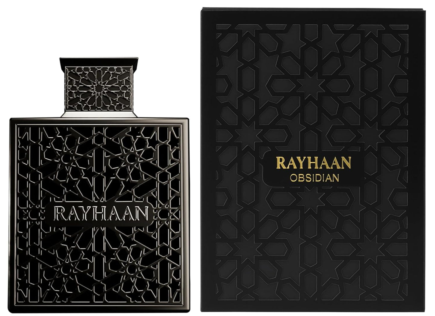 Hot Rayhaan Obsidian - Woody, Spicy, Amber, Masculine - Eau de Parfum-Long-Lasting Fragrance for Men, 3.4 Ounce / 100 ml