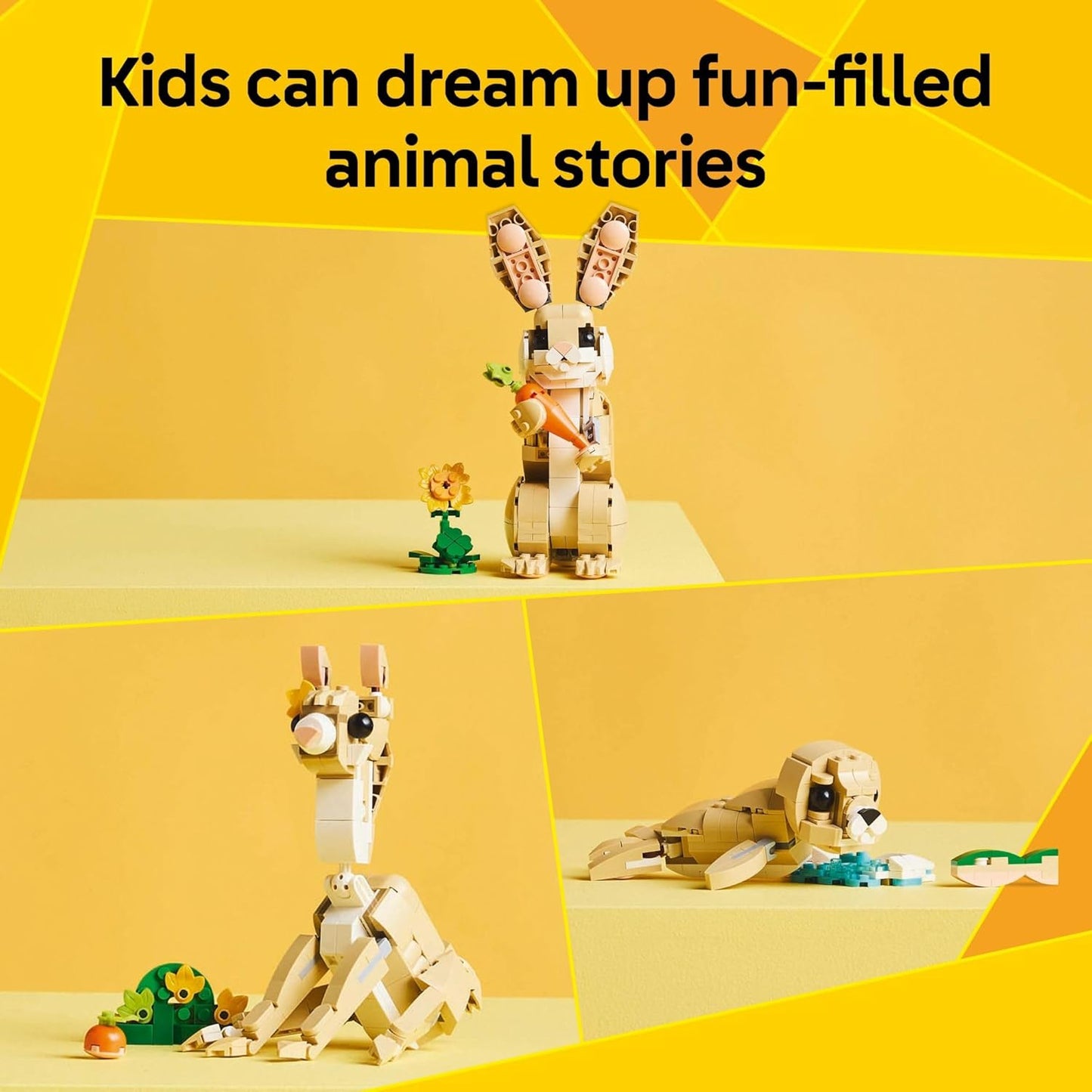 Hot LEGO Creator 3 in 1 Cute Bunny 31162 | Building Toy, Girls & Boys, Ages 8+, Choose Your Build W/ 3 Options, 326 pcs, Display in Bedroom or Bookshelf, Gift Idea