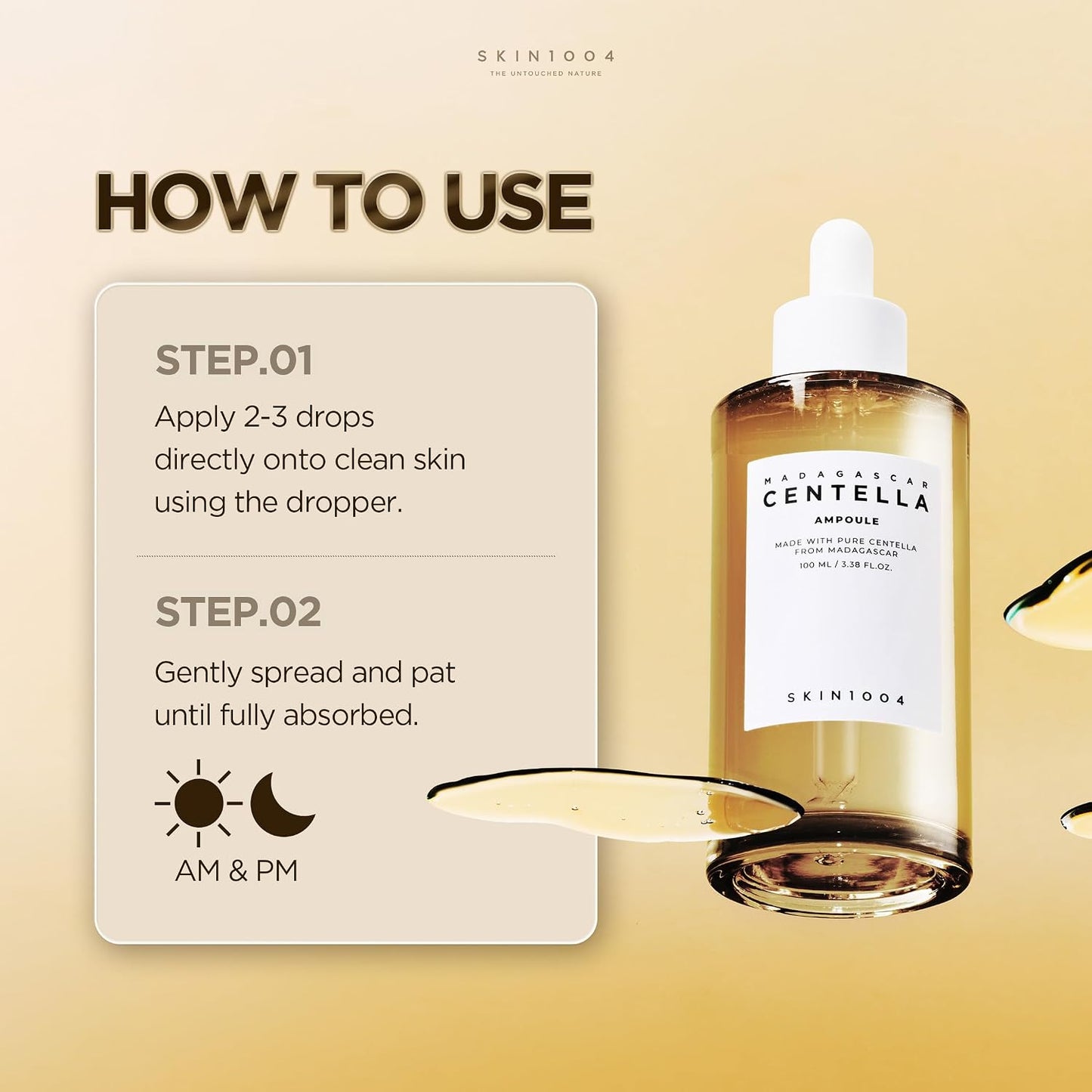Hot[Hudson's Pick] SKIN1004 Madagascar Centella Ampoule, Korean Face Serum with Centella Asiatica for Hydrating & Moisturizing, Soothing Facial Serum for Skin Balance, Korean Skin Care, 3.38 fl.oz, 100ml