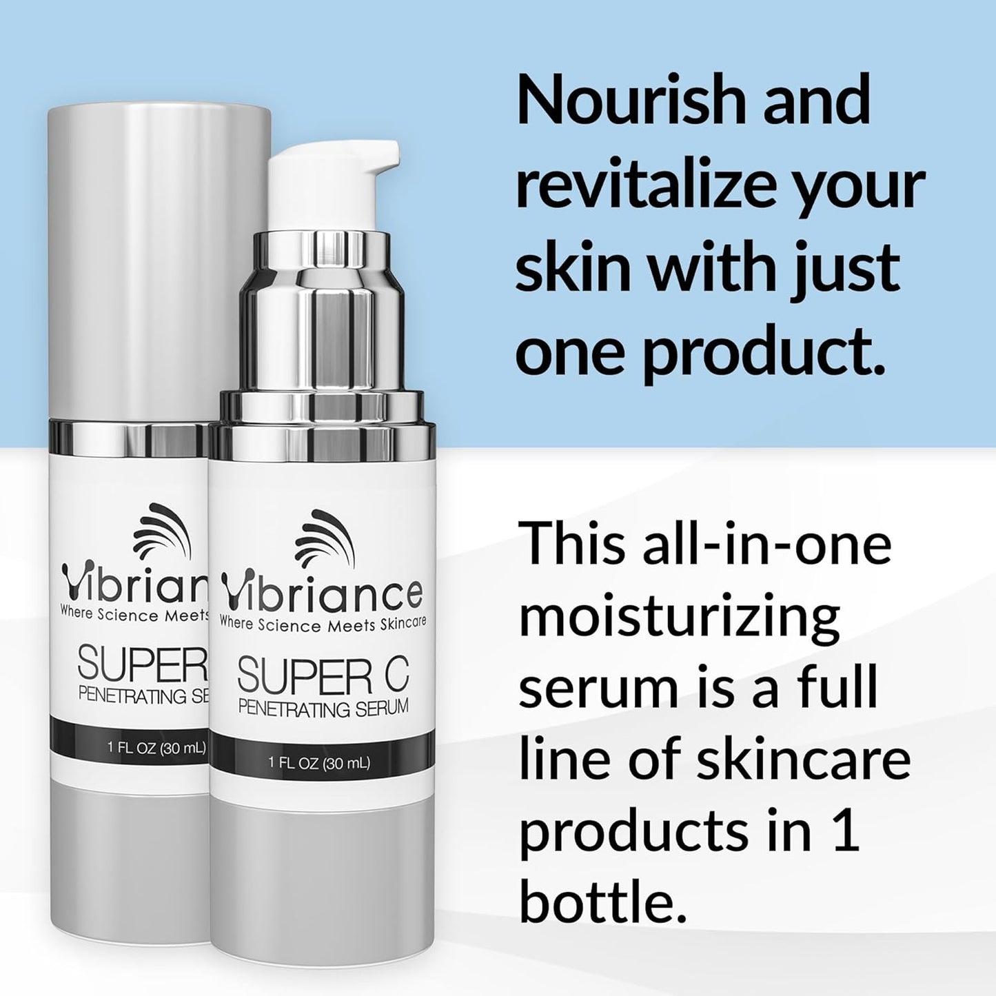 HotVibriance Super C Vitamin C Serum for Mature Skin, 1 fl oz | All-in-One Vitamin C, Hydrates, Firms, Lifts, Smooths, Targets Age Spots, Wrinkles