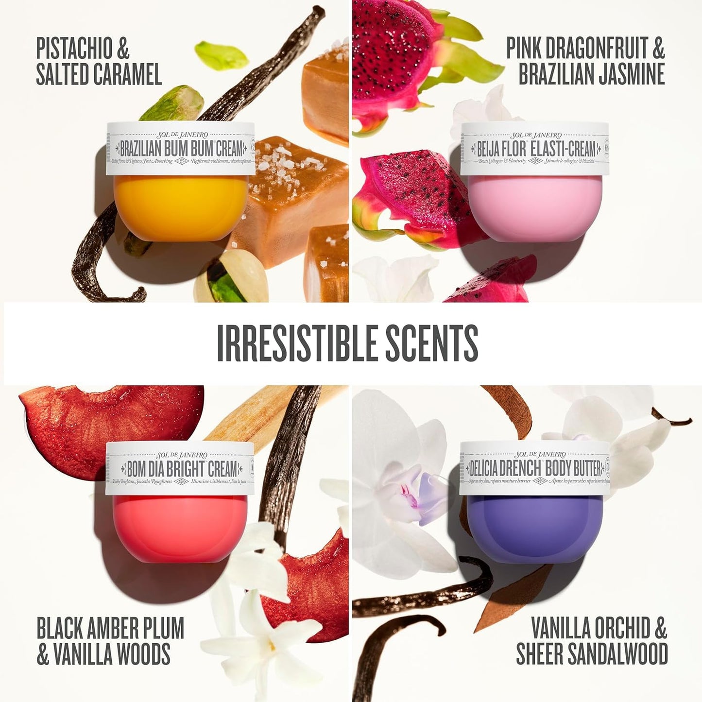 HotSol de Janeiro Body Boldly Body Cream Discovery Set | Trial Size Beauty Minis | Gift Set | Set of 4 - 25mL | Amazon Exclusive