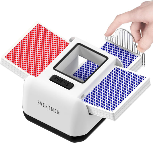 Hot Automatic Card Shuffler|1-2 Deck Electric Card Shuffle Machine|Portable Rechargeable Batteries of Poker,Blackjack,Uno,Skip-Bo,Phase 10 More Playing Shuffler for Home Game,Travel