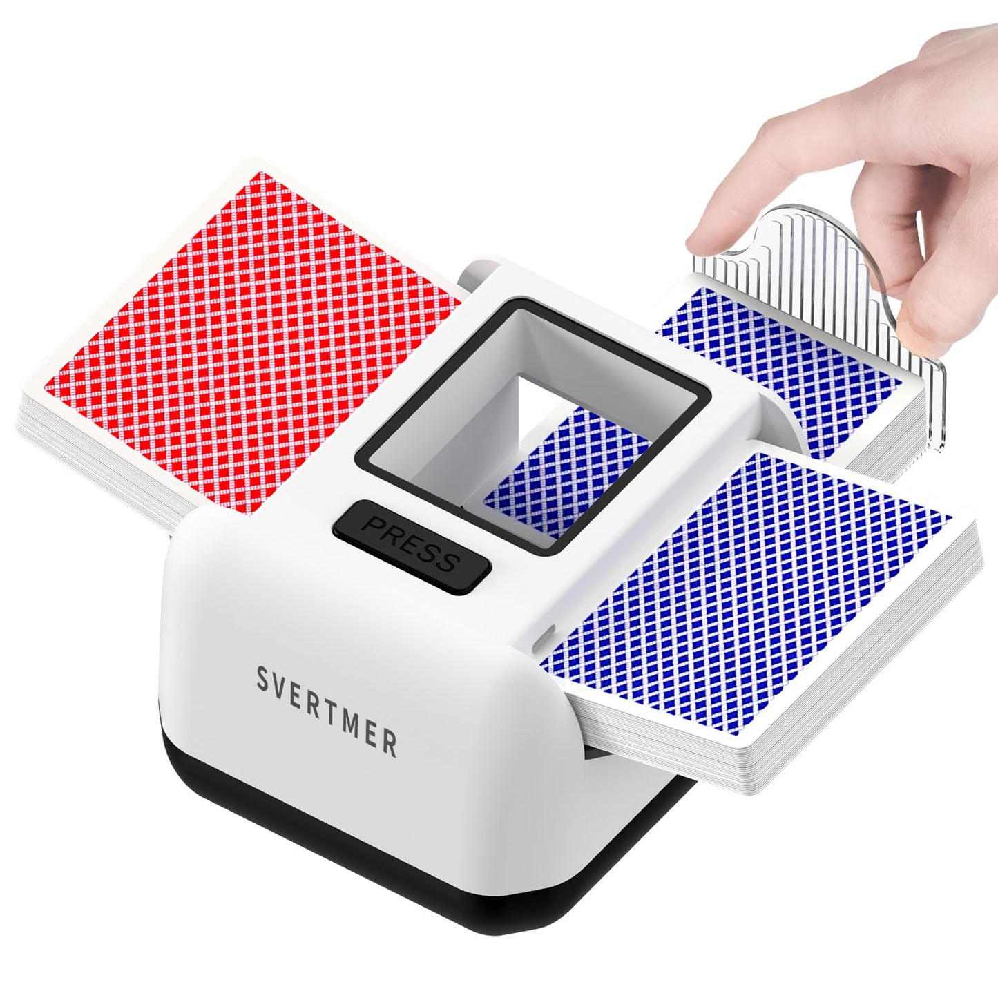 Hot Automatic Card Shuffler|1-2 Deck Electric Card Shuffle Machine|Portable Rechargeable Batteries of Poker,Blackjack,Uno,Skip-Bo,Phase 10 More Playing Shuffler for Home Game,Travel