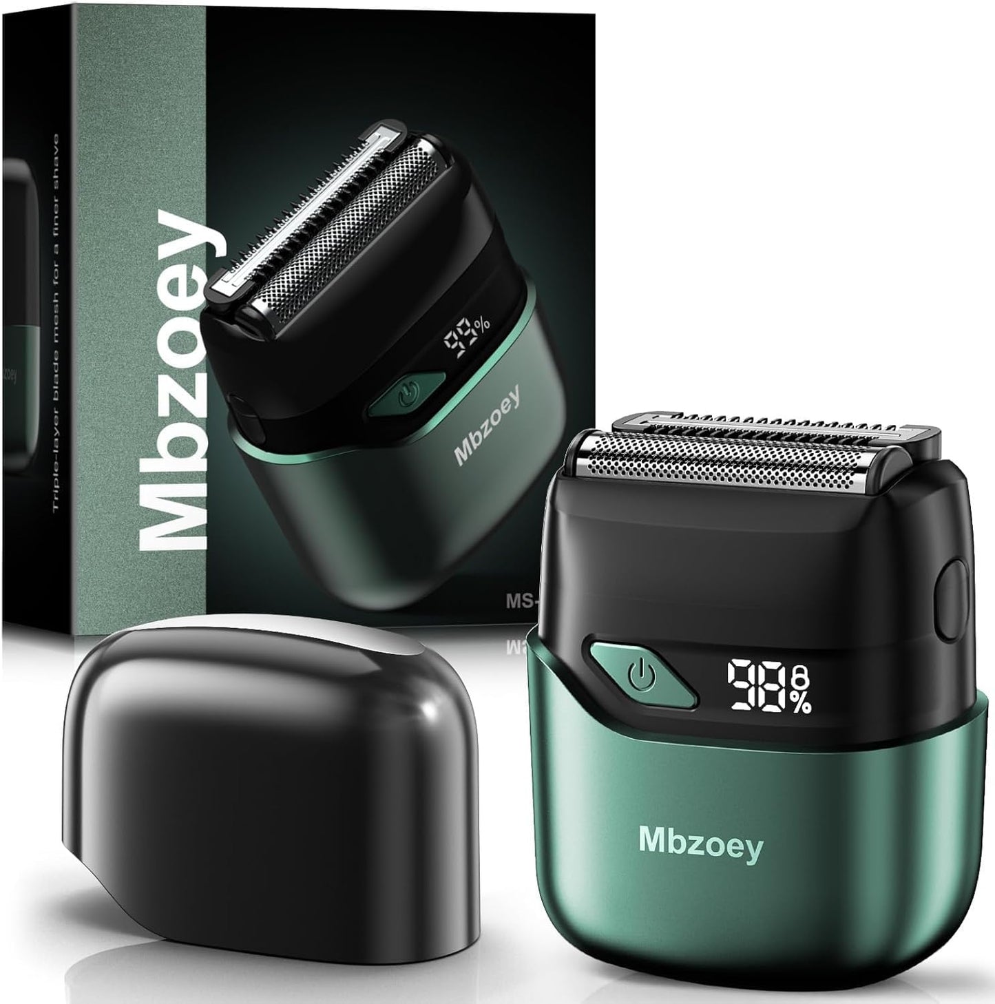 HotMbzoey Electric Foil Shavers for Men: Mini Electric Razor for Face - IPX7 Waterproof Cordless Razor with LED Display & Fast Charge - Micro-Comb Technology & Precision Blades，Father's Day Gifts