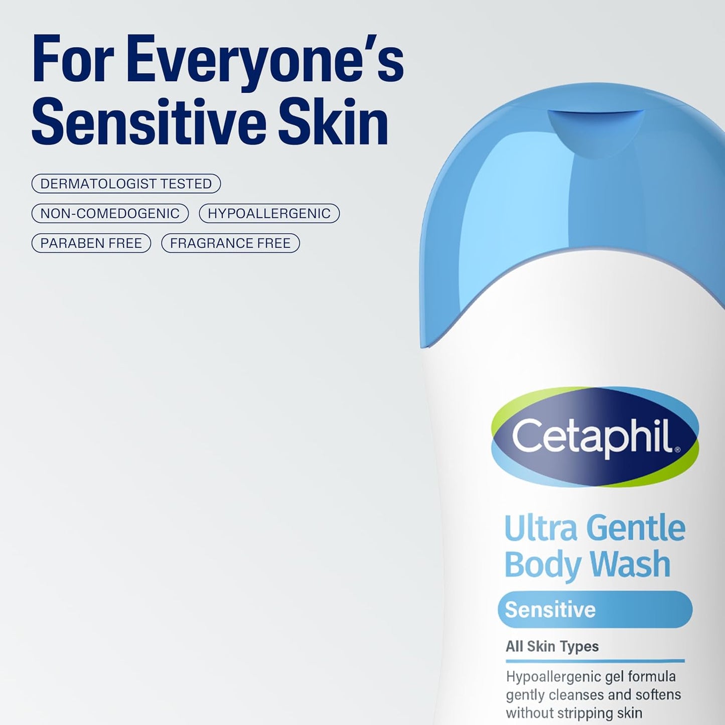 HotCetaphil Ultra Gentle Body Wash, For Dry to Normal, Sensitive Skin, 16.9oz Pack of 3, Aloe Vera, Vitamin B5, Hypoallergenic, Paraben Free, Fragrance Free, Dermatologist Tested