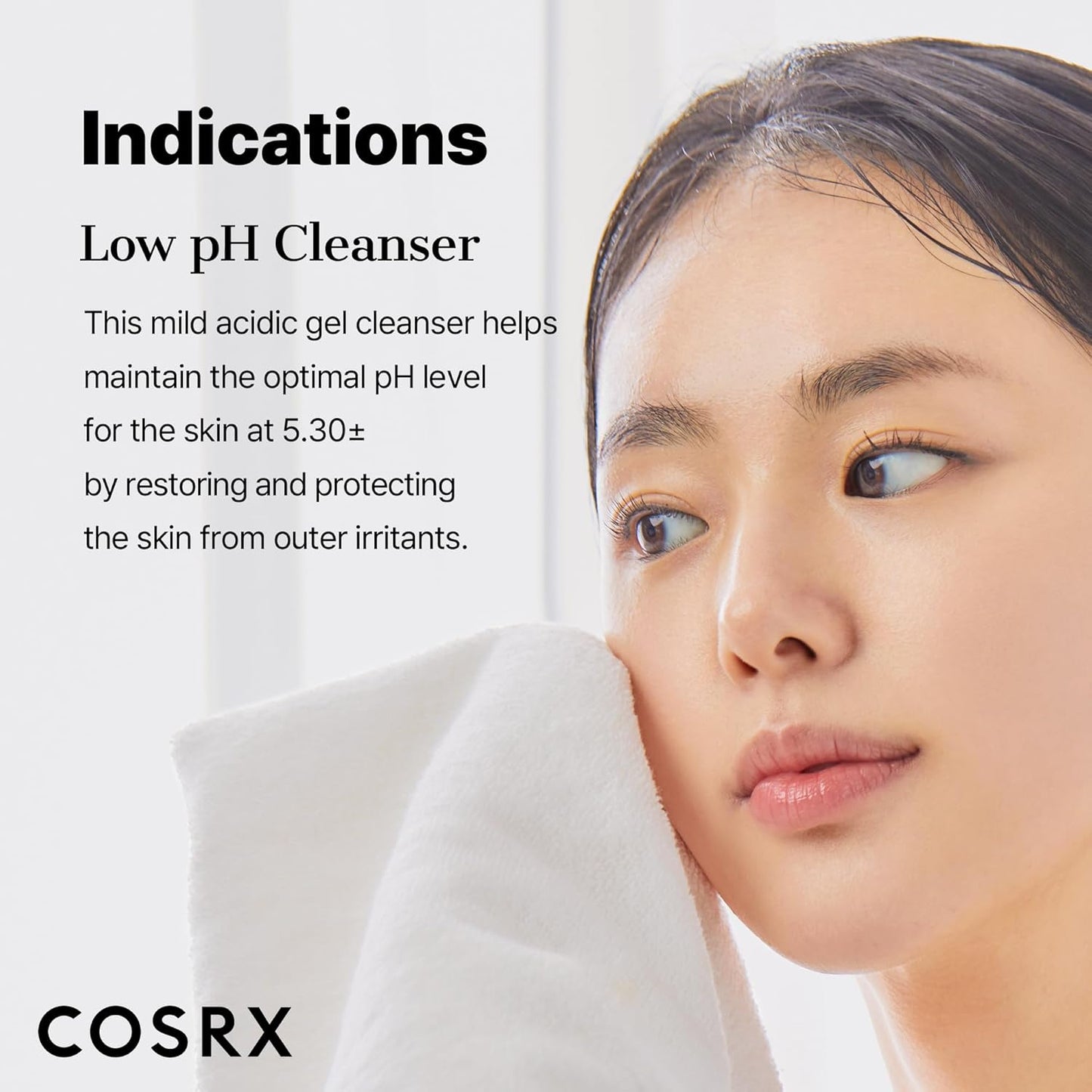 HotCOSRX Low pH Good Morning Gel Face Cleanser, 5.07 fl oz, BHA Face Wash, Daily Mild Face Cleanser for Sensitive Skin, PH Balancing, Korean Skin Care, Korean Face Wash