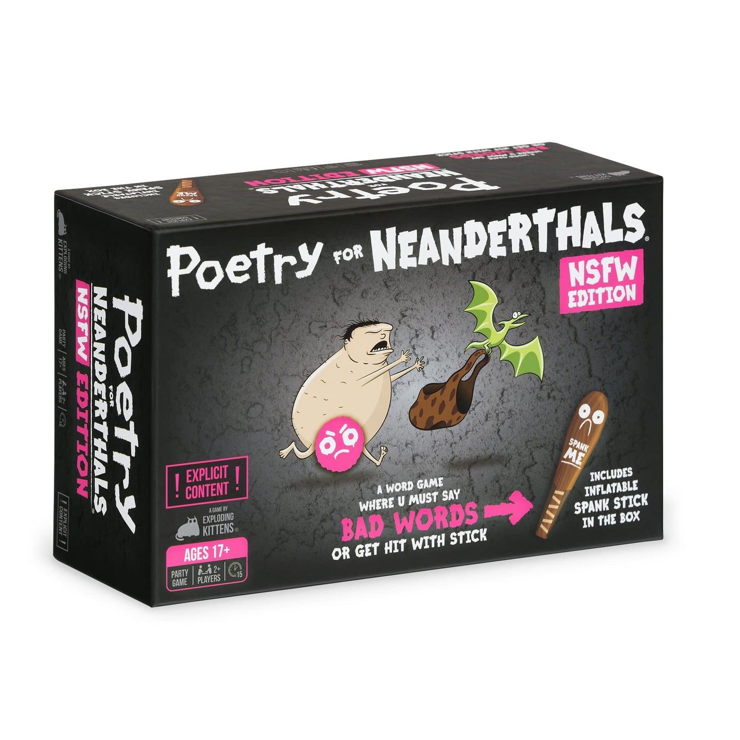 HotExploding Kittens Poetry for Neanderthals 2-6 Players, Ages 7+ | Be a Neanderthal poet! Give one-syllable words and phrases so friends guess the word in this quick-to-learn viral party game.