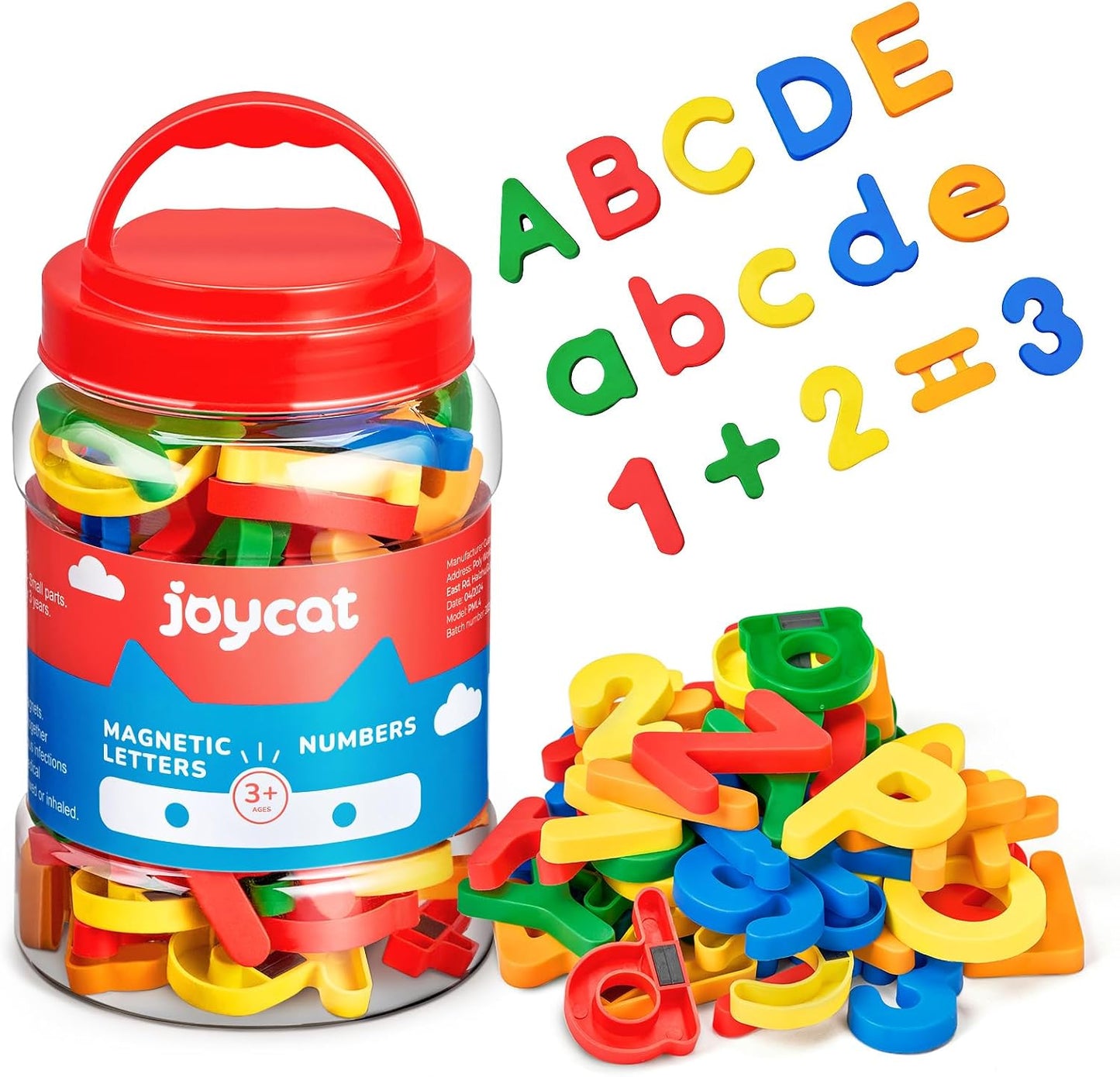 HotJoyCat 78 Pieces Magnetic Letters Numbers Alphabet Fridge Magnets ABC 123 Preschool Educational Learning Plastic Colorful Toy Set Uppercase Lowercase Math Symbols for Toddlers Kids 3+