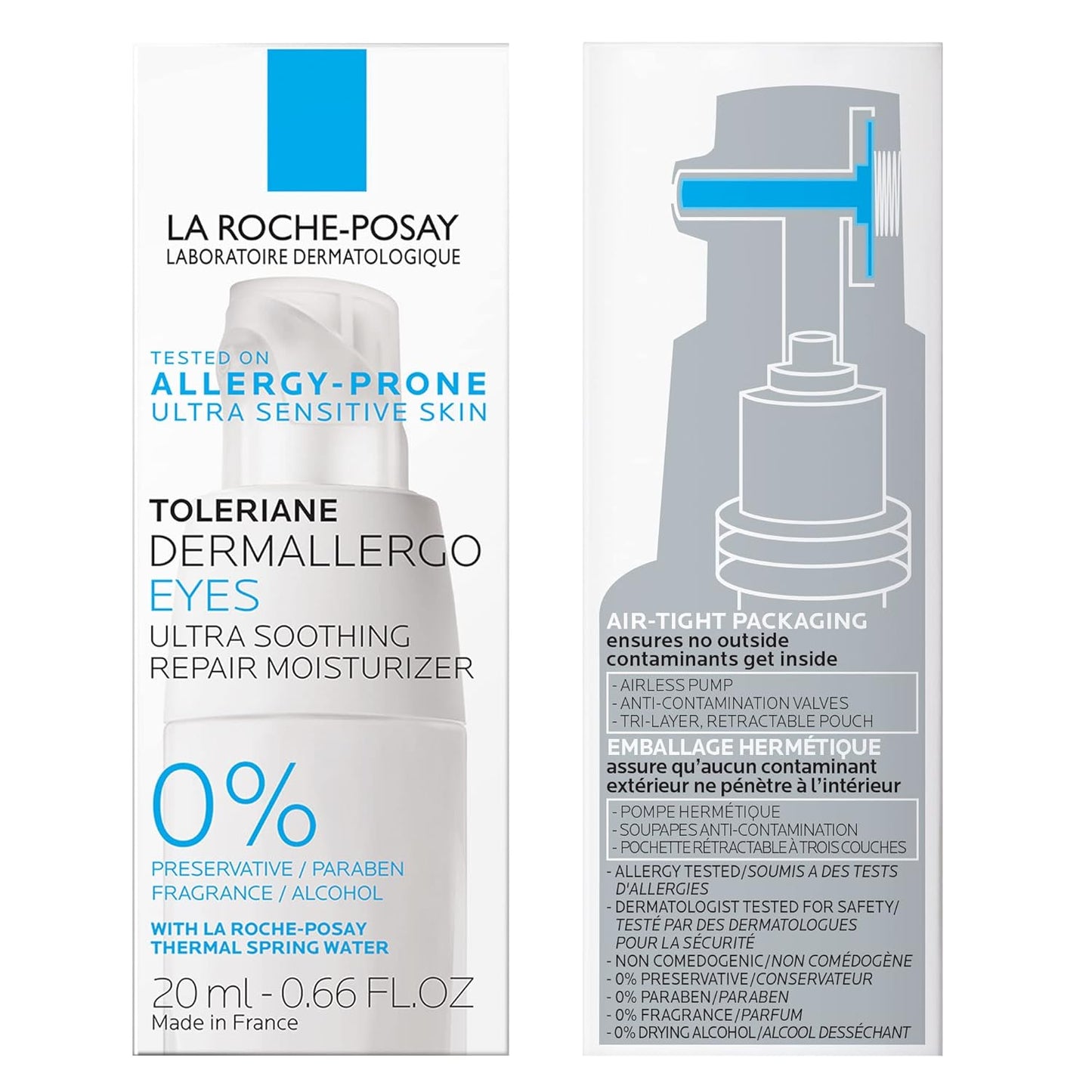 HotLa Roche-Posay Toleriane Dermallergo Eye Cream for Sensitive Skin 0.68oz | Soothing moisturizer comforts sensitive skin. Allergy tested, fragrance free, alcohol free. Formerly Toleriane Ultra Eyes.