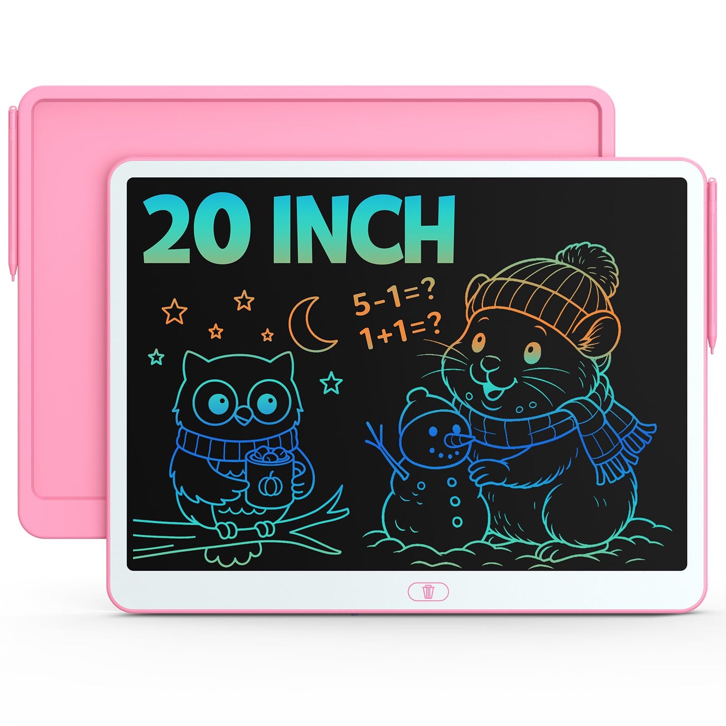 HotBravokids 10 Inch LCD Writing Tablet for 3-8 Year Olds - Electronic Drawing Pad and Doodle Board as Educational Birthday Gifts for Girls and Boys (Pink)