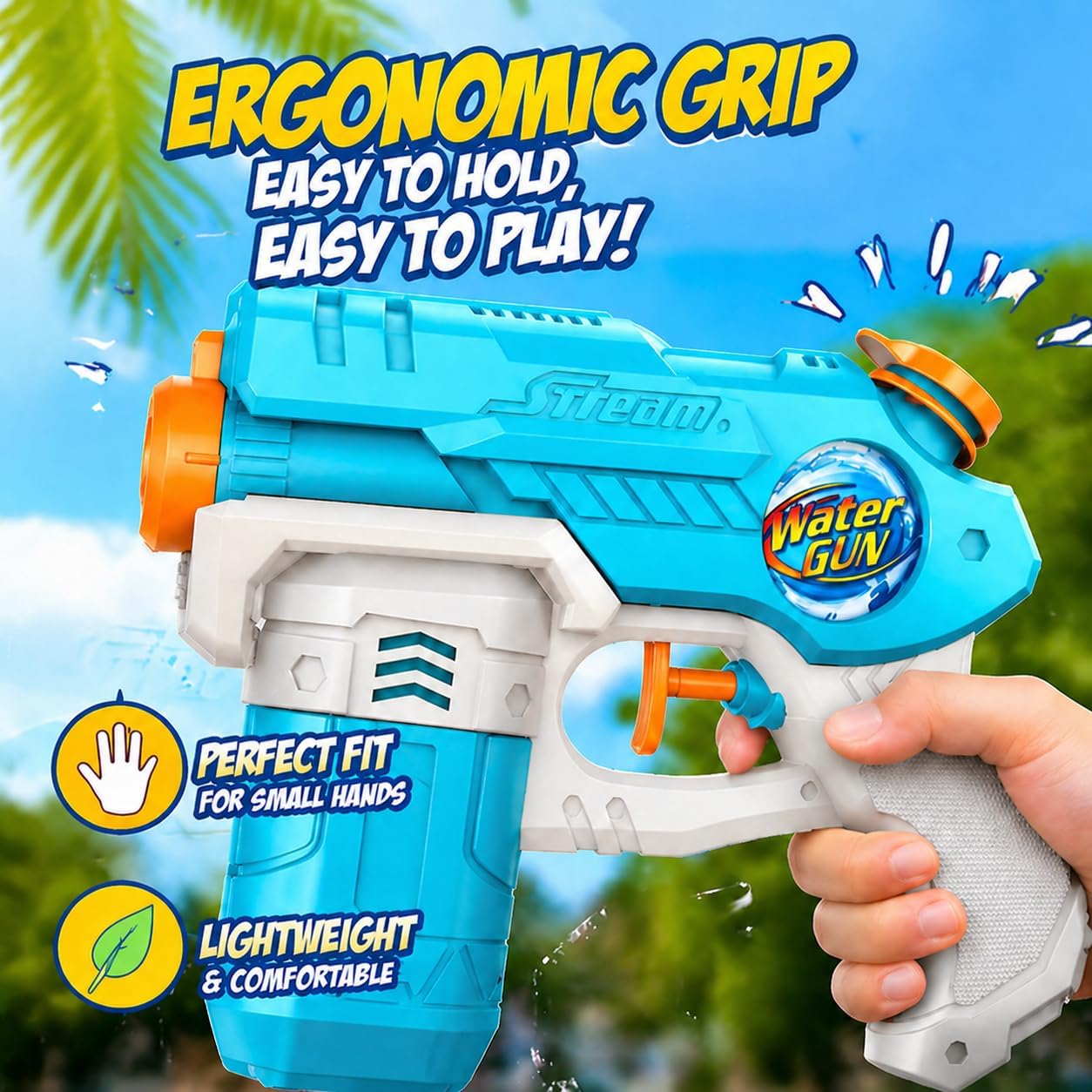 Hot Water Guns for Kids and Adults, 4 Pack Super Squirt Blaster 220cc High Capacity Soaker Long Range Outdoor Summer Beach Pool Backyard Water Toys