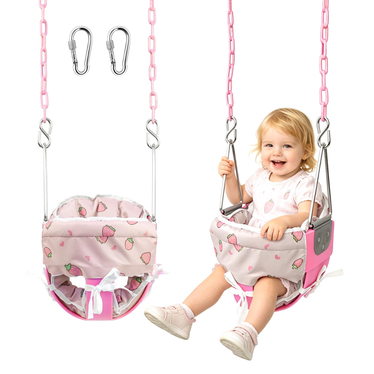 Hot High Back Full Bucket Toddler Swing Seat with Yellow Coated Chains Fully Assembled Baby Swing Set Accessories