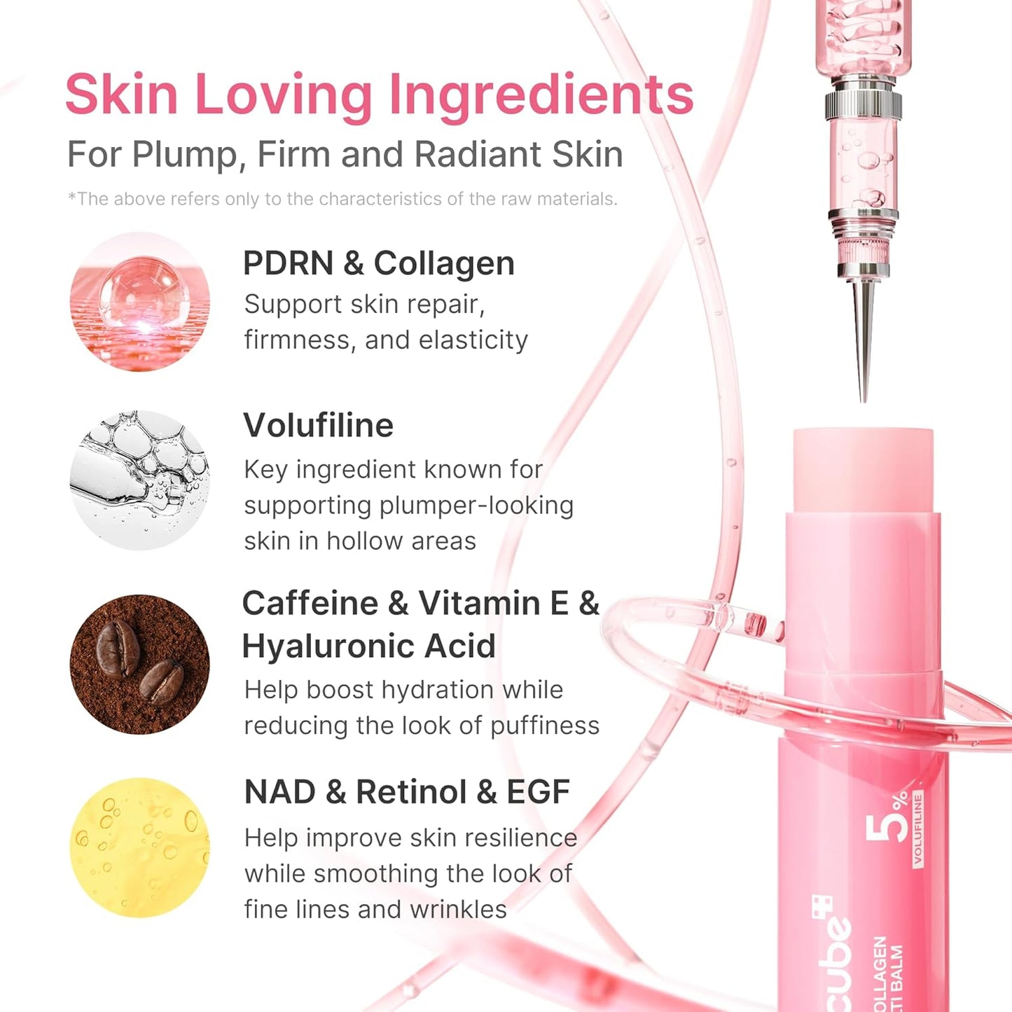 Hotmedicube PDRN Pink Collagen Volume Multi Balm Stick | Volufiline, PDRN, NAD, Collagen | Face & Body Balm for Under-Eyes, Neck, Forehead, Smile Lines, Lips | Plumping, Radiance, Line Care | K-Beauty
