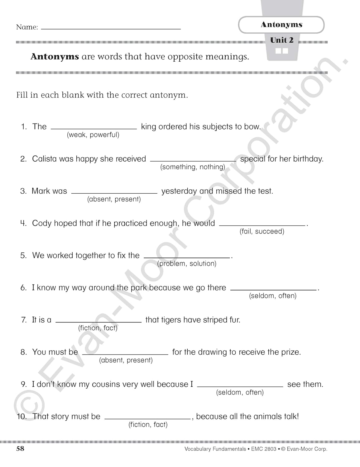 Hot Evan-Moor Vocabulary Fundamentals, Grade 3 Homeschool and Classroom Resource, Reproducible Worksheets, Compound Words, Synonyms, Antonyms, Homophones, Homographs, Prefixes, Root Words, Idioms