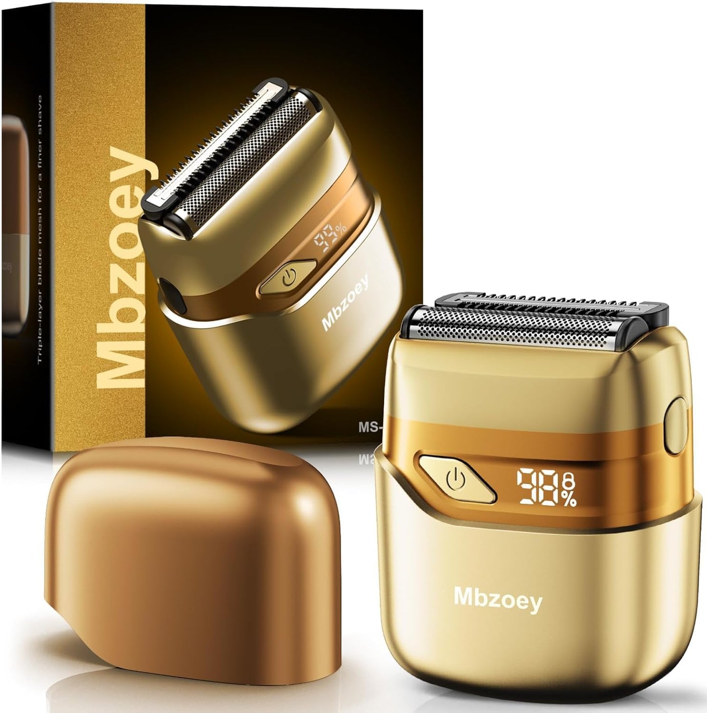 HotMbzoey Electric Foil Shavers for Men: Mini Electric Razor for Face - IPX7 Waterproof Cordless Razor with LED Display & Fast Charge - Micro-Comb Technology & Precision Blades，Father's Day Gifts