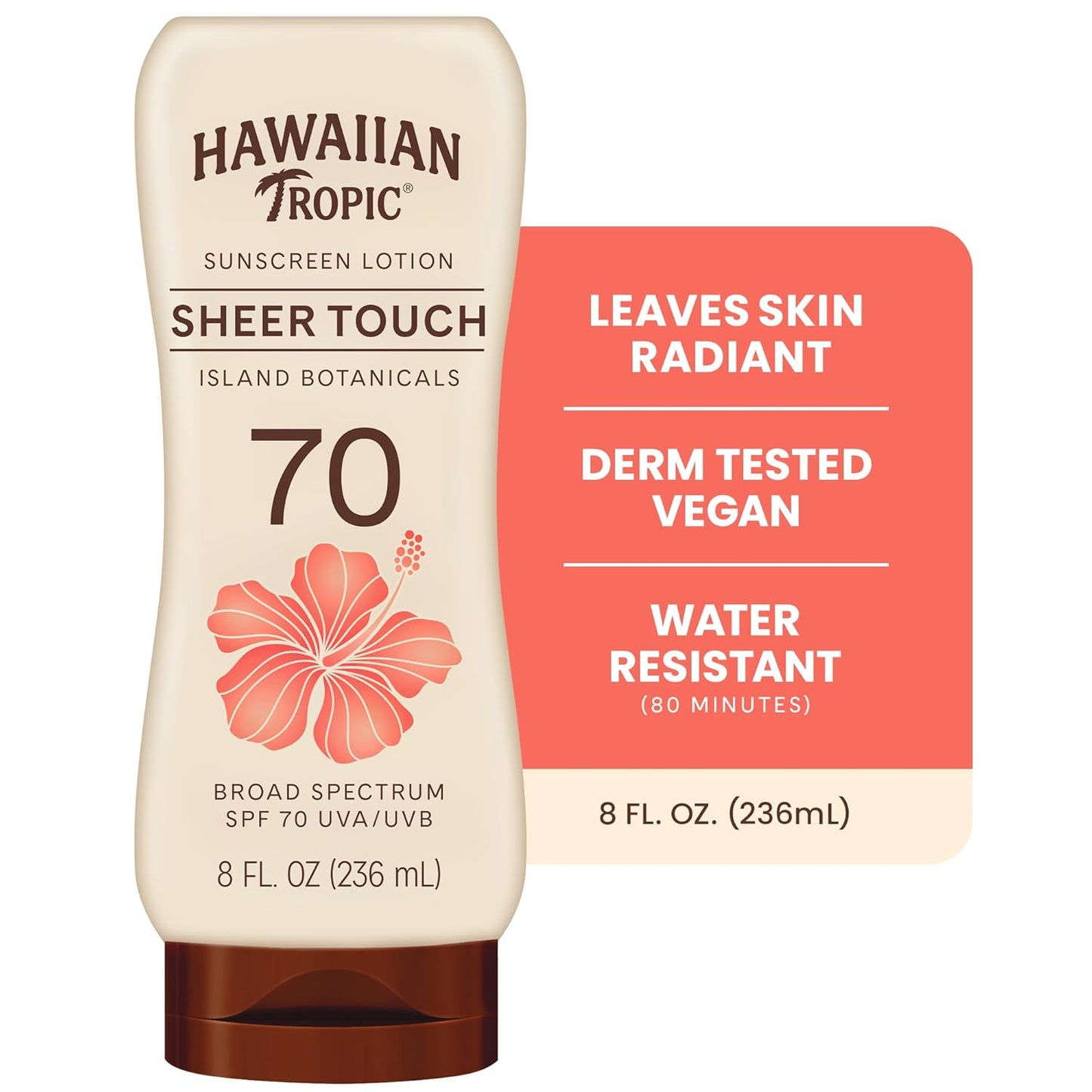 HotHawaiian Tropic Sheer Touch Lotion Sunscreen SPF 70, 8 Fl Oz | Broad Spectrum, Oxybenzone Free, Sunblock Lotion, Hawaiian Tropic Sunscreen SPF 70, 8 Fl Oz