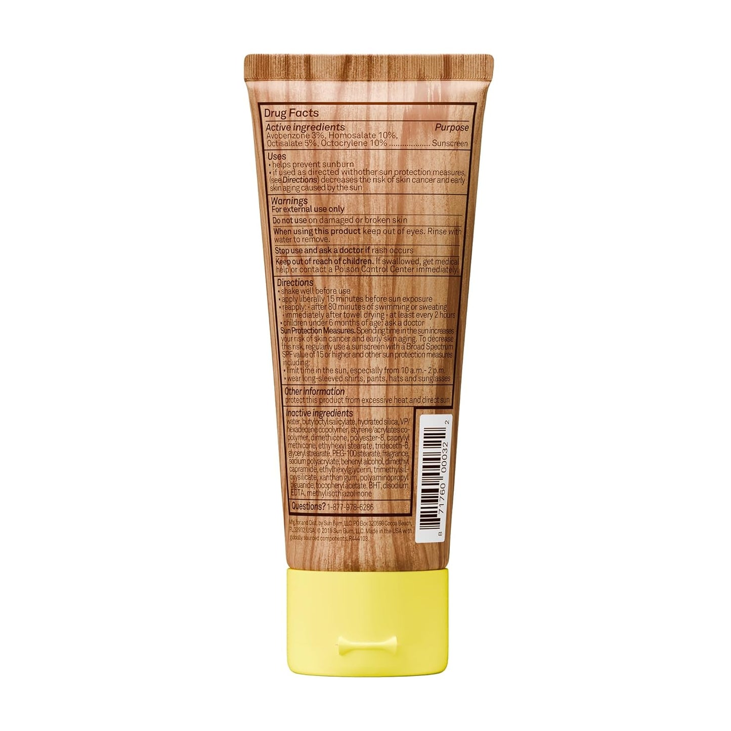 HotSun Bum Original SPF 50 Sunscreen Body Lotion - Broad Spectrum Moisturizing Sunscreen with Vitamin E - Hawaii 104 Act Compliant (Made without Octinoxate & Oxybenzone) - Travel Size - 3 oz