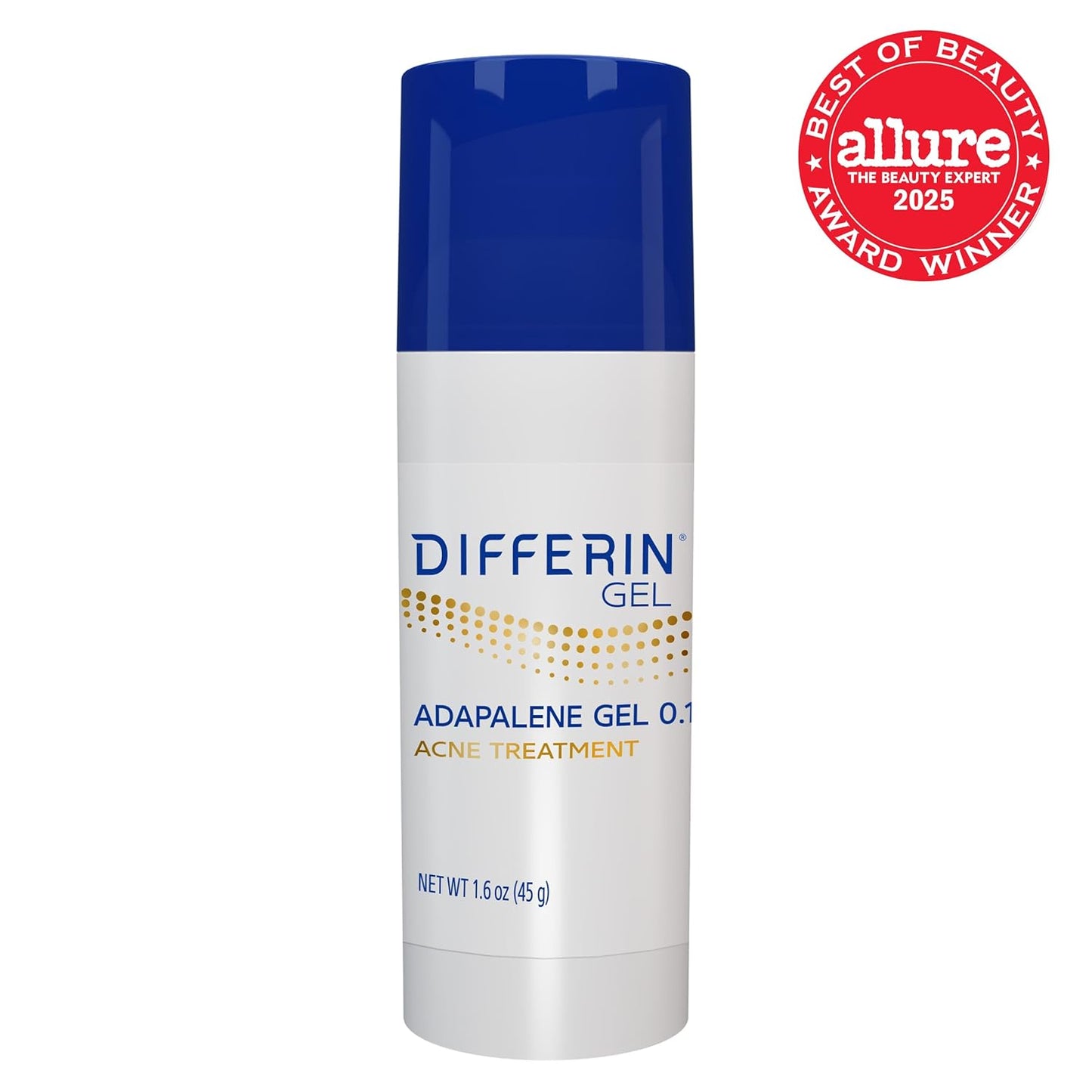 HotDifferin Acne Treatment Gel, 90 Day Supply, Retinoid Treatment for Face with 0.1% Adapalene, Gentle Skin Care for Acne Prone Sensitive Skin, 45g Pump (Packaging May Vary)