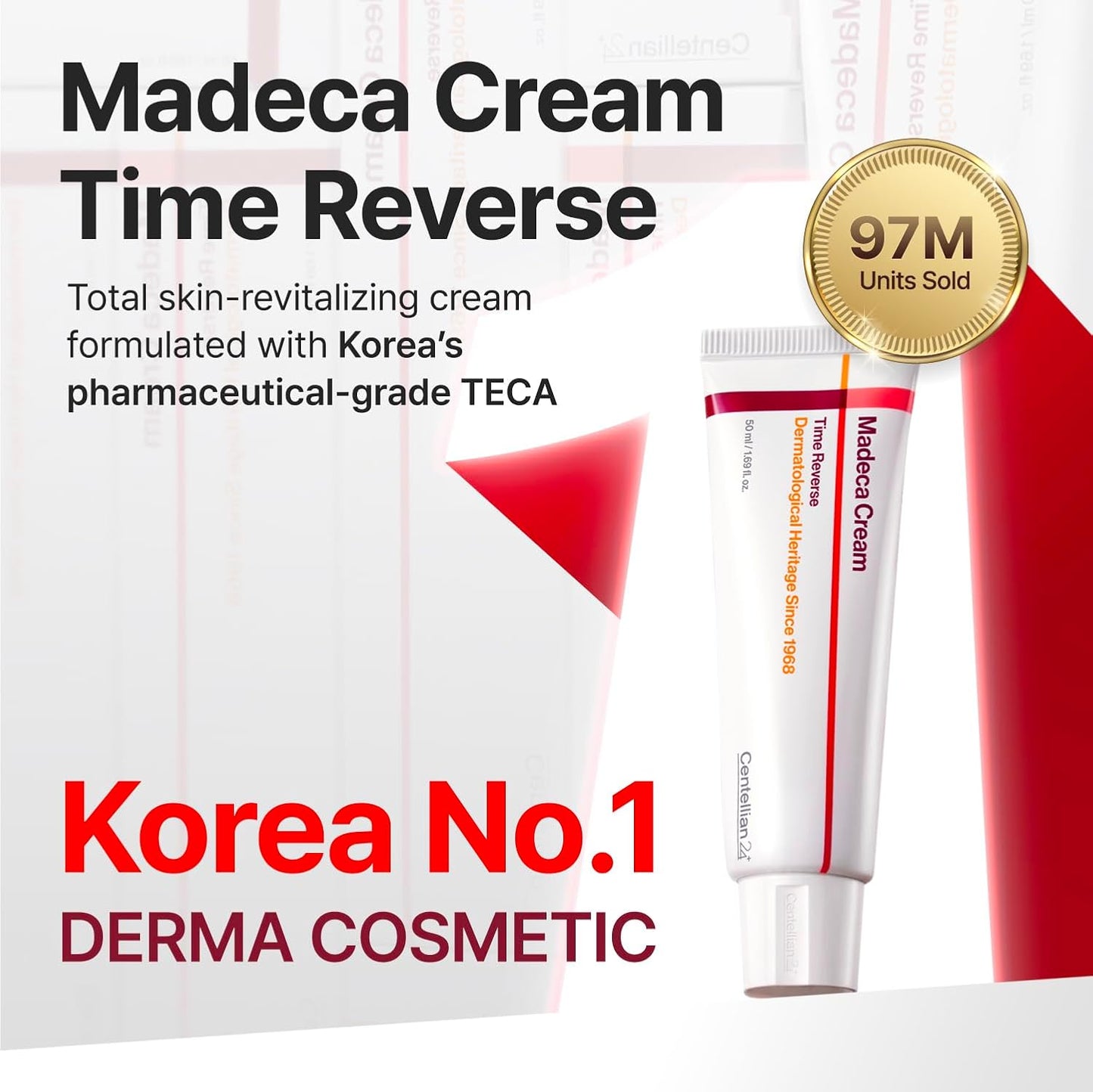 HotCENTELLIAN 24 Madeca Cream Time Reverse - Firming Face Moisturizer with TECA Centella Asiatica, Skin Elasticity & Barrier Support, Deep Hydration Anti-Aging Face Cream, Korean Skincare, 1.69 fl oz
