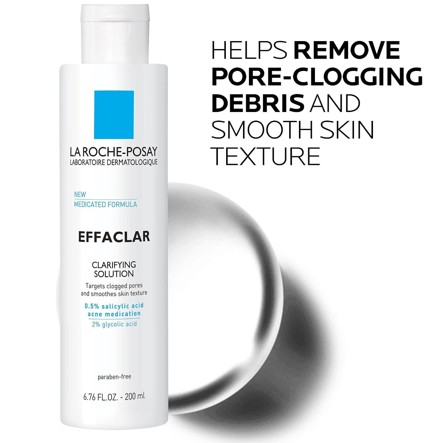 HotLa Roche-Posay Effaclar Clarifying Solution Acne Toner with Salicylic Acid and Glycolic Acid, Pore Refining Oily Skin Toner, Gentle Exfoliant to Unclog Pores and Remove Dead Skin Cells