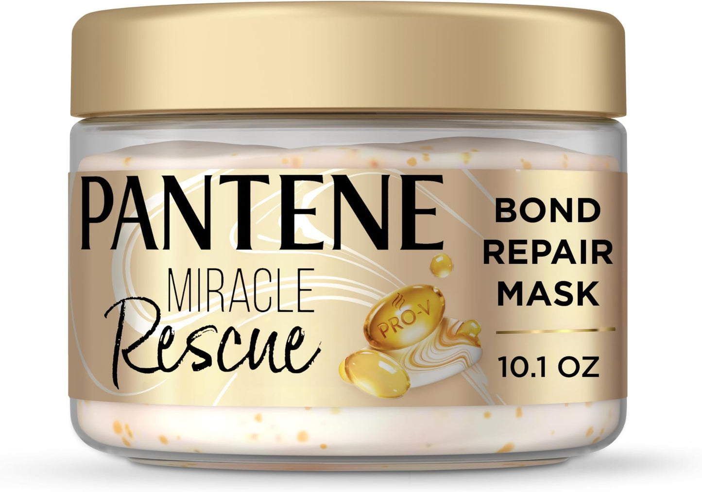 HotPantene Miracle Rescue Hair Mask, Intensive Bond Repair with Melting Pro-V Pearls, Melts Away Damage, Builds Bonds, Strengthens Against Damage, Deep Conditioning for Dry Damaged Hair, 10.1 fl oz