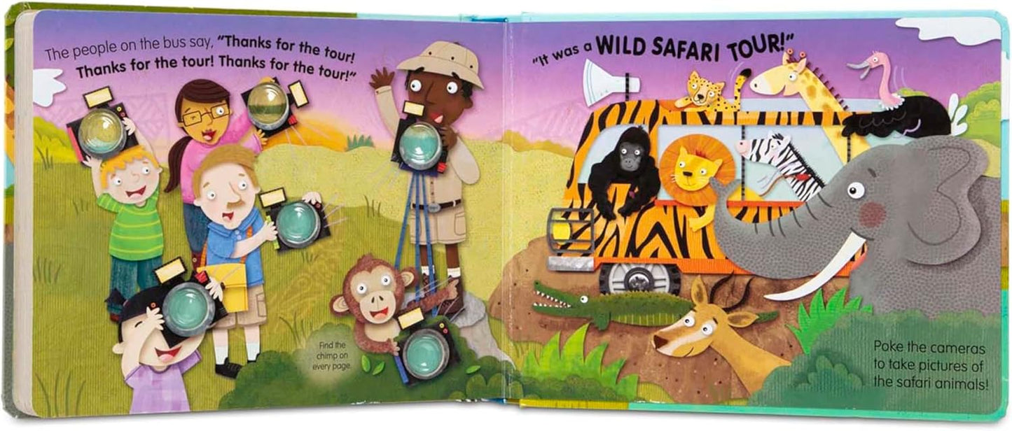 HotMelissa & Doug Poke-a-Dot! The Wheels on the Bus Wild Safari, Interactive Children's Board Book with Buttons to Pop, Educational Sensory Toy for Toddlers & Preschoolers Ages 3+ - FSC Certified