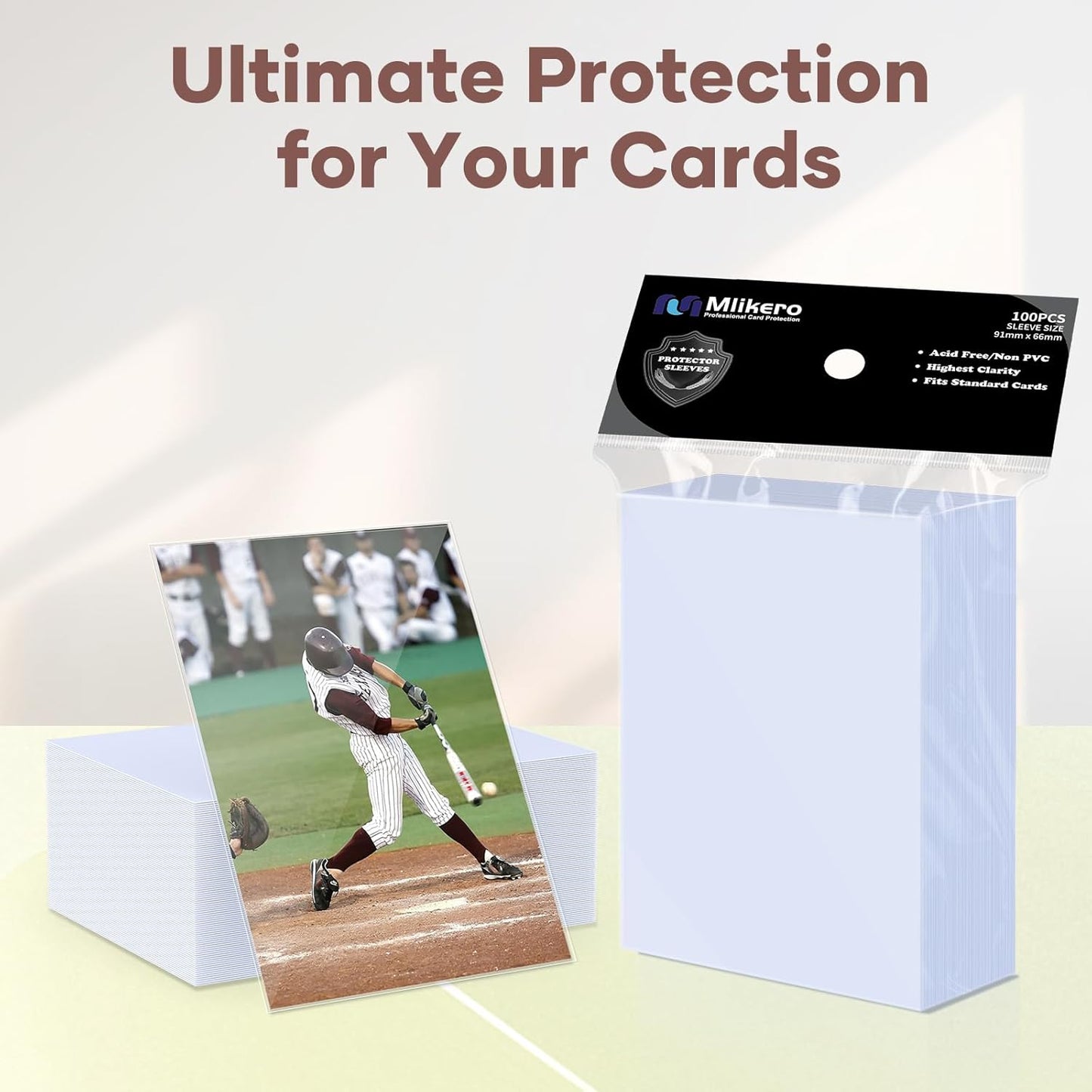 Hot 1200 Count Card Sleeves, Clear Baseball Card Sleeves, Soft Trading Card Sleeve Fit for MTG, TCG, Baseball Cards, Football Cards, Game Cards