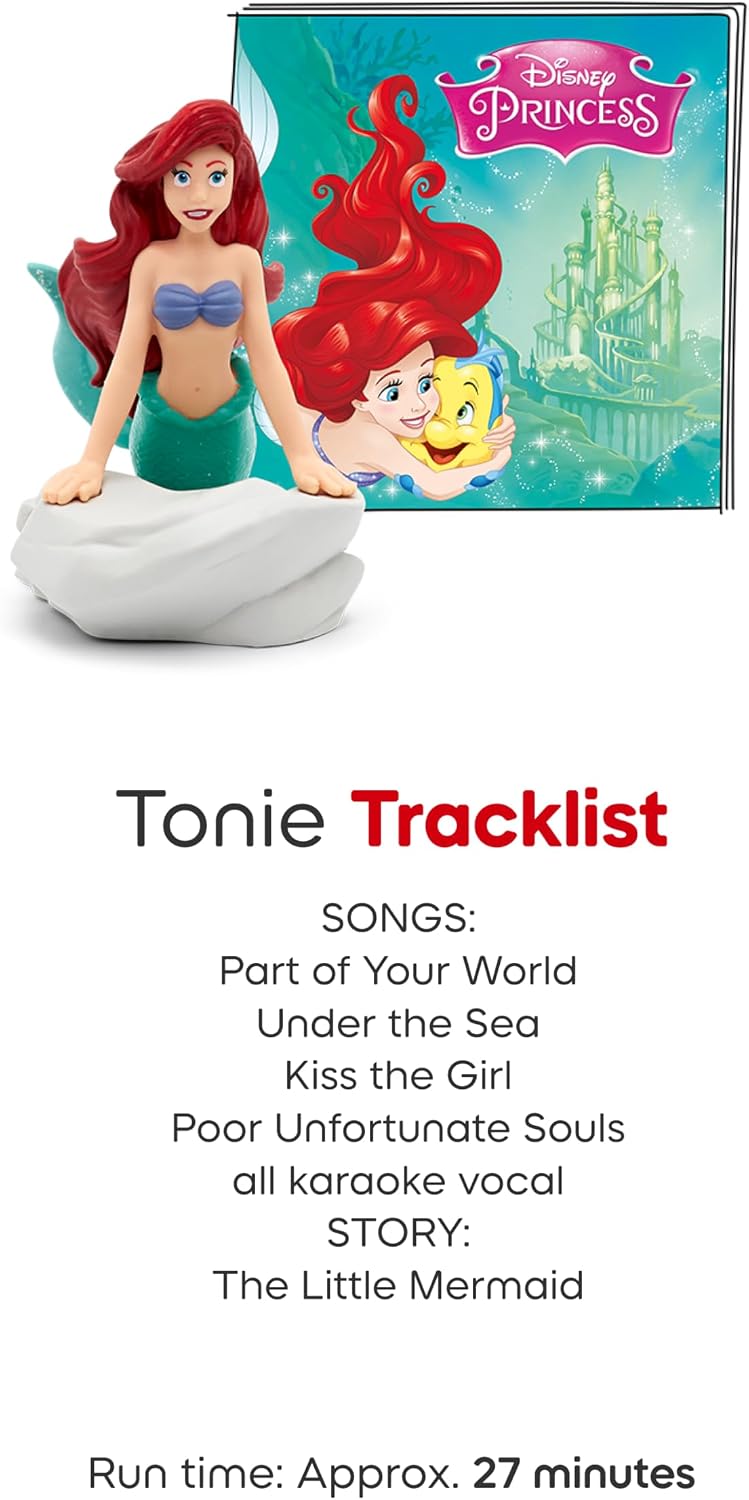 HotToniebox 2 Audio Player Disney Princess Bundle for Kids 3+ with Ariel, Moana, Merida, and Belle - Cloud Pink